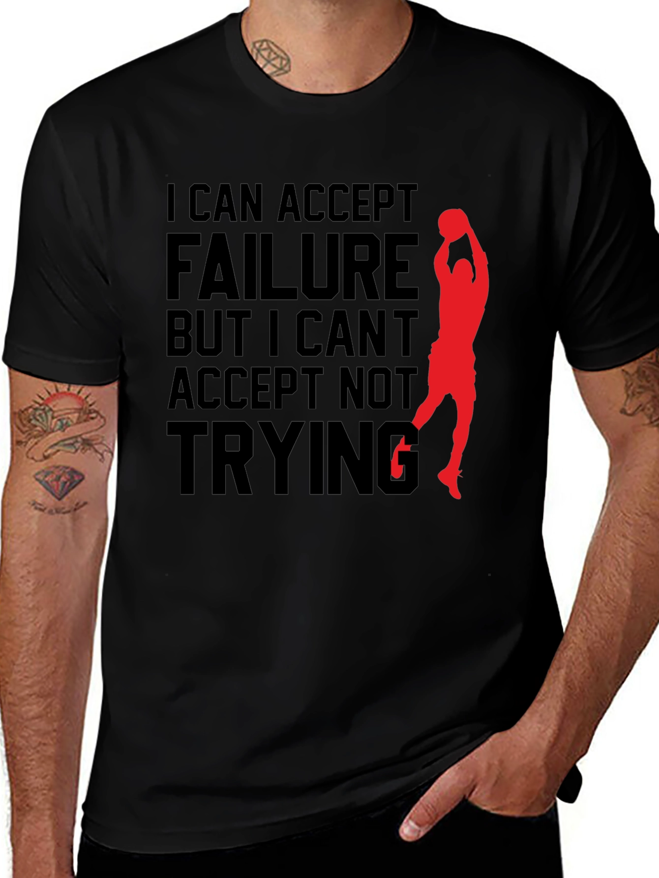 Variant 17 of Motivational Basketball T-Shirt - Never Stop Trying