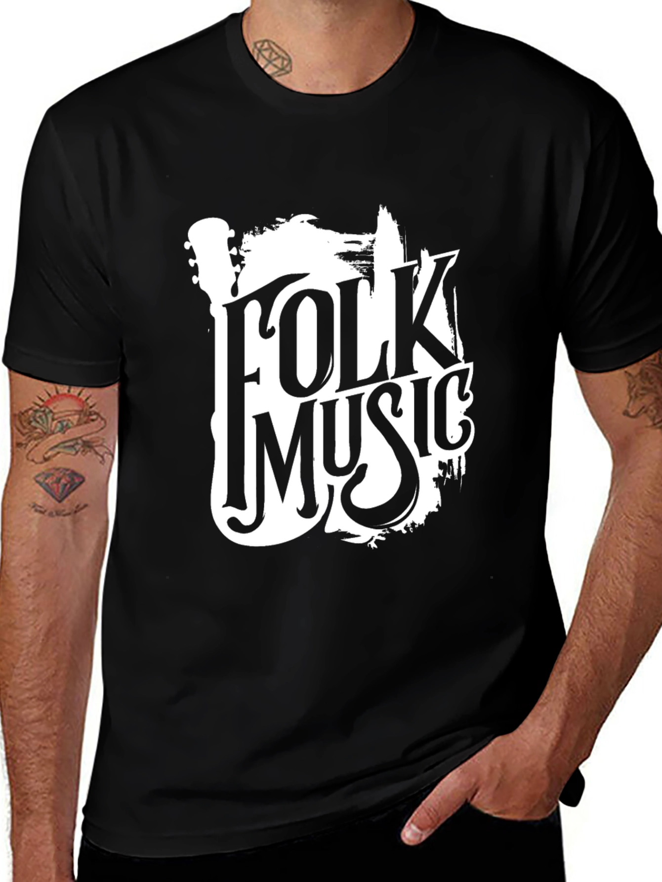 Variant 13 of Folk Music Black Graphic Tee