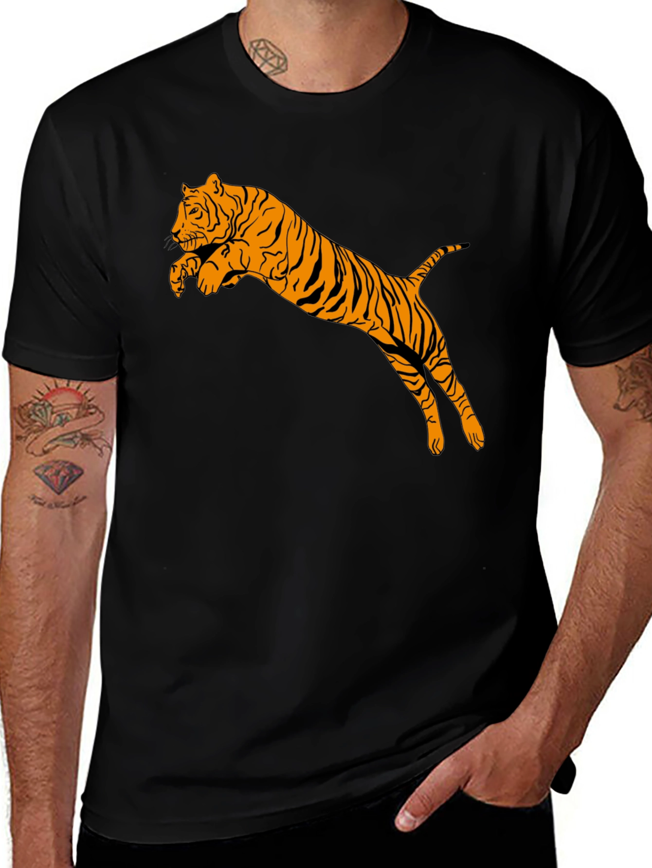 Variant 3 of Tiger Graphic Black T-Shirt