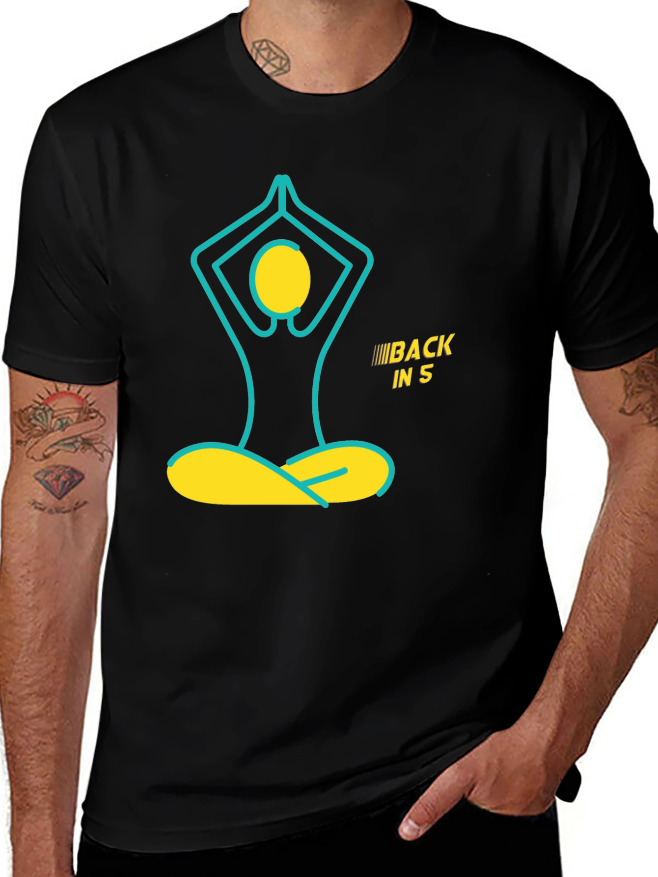 Variant 28 of Yoga Back in 5 T-Shirt - Black