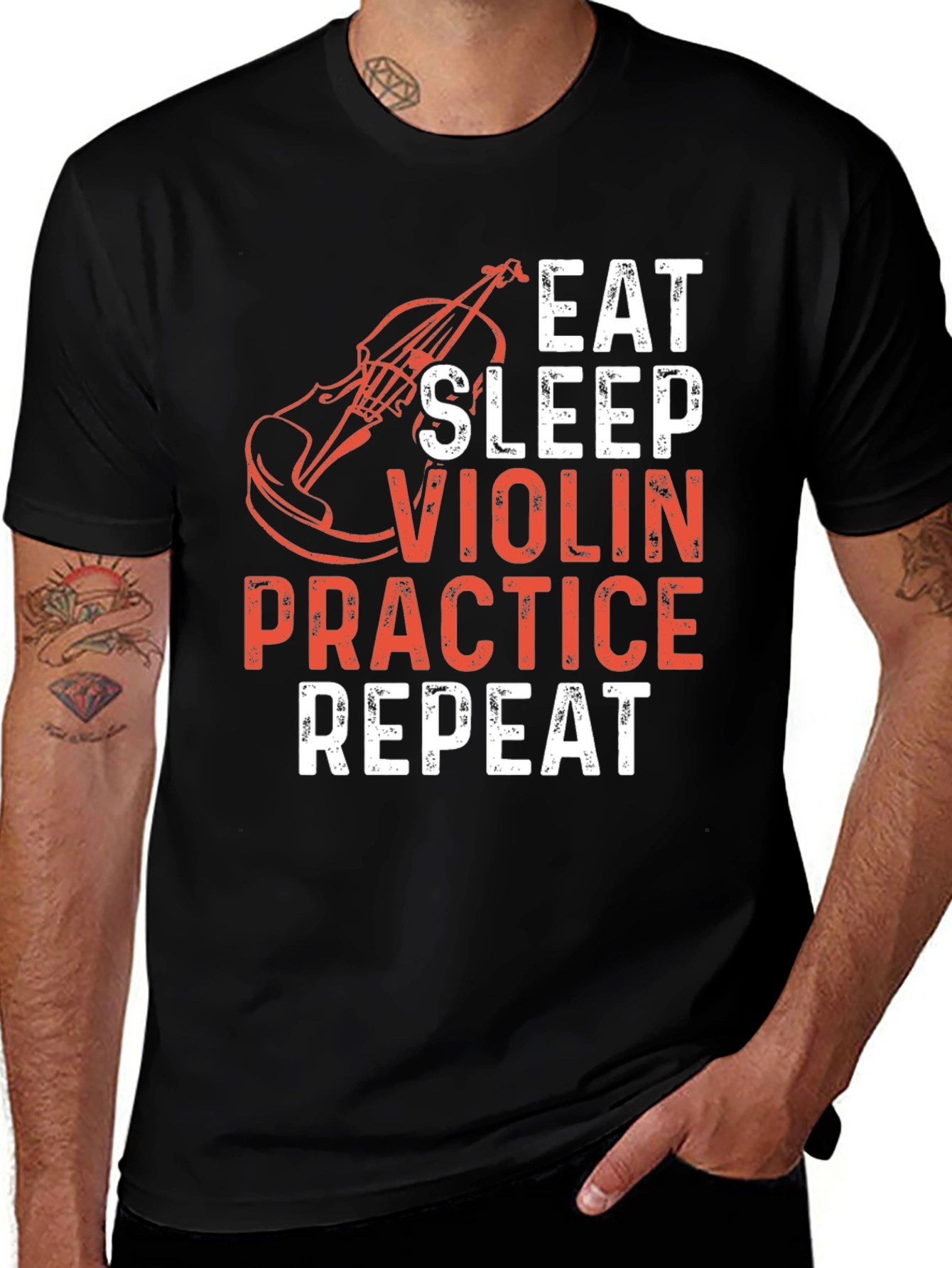 Eat Sleep Violin Practice Repeat Graphic Tee