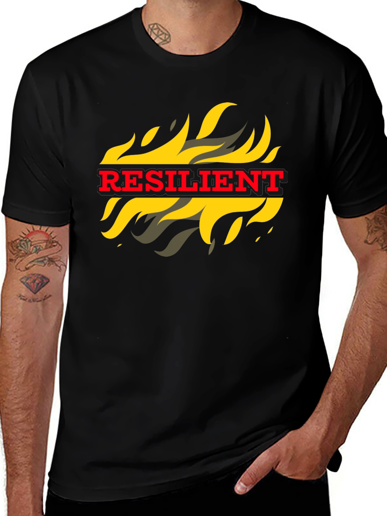 Variant 9 of Resilient Flame Graphic Tee - Bold Statement T-Shirt
