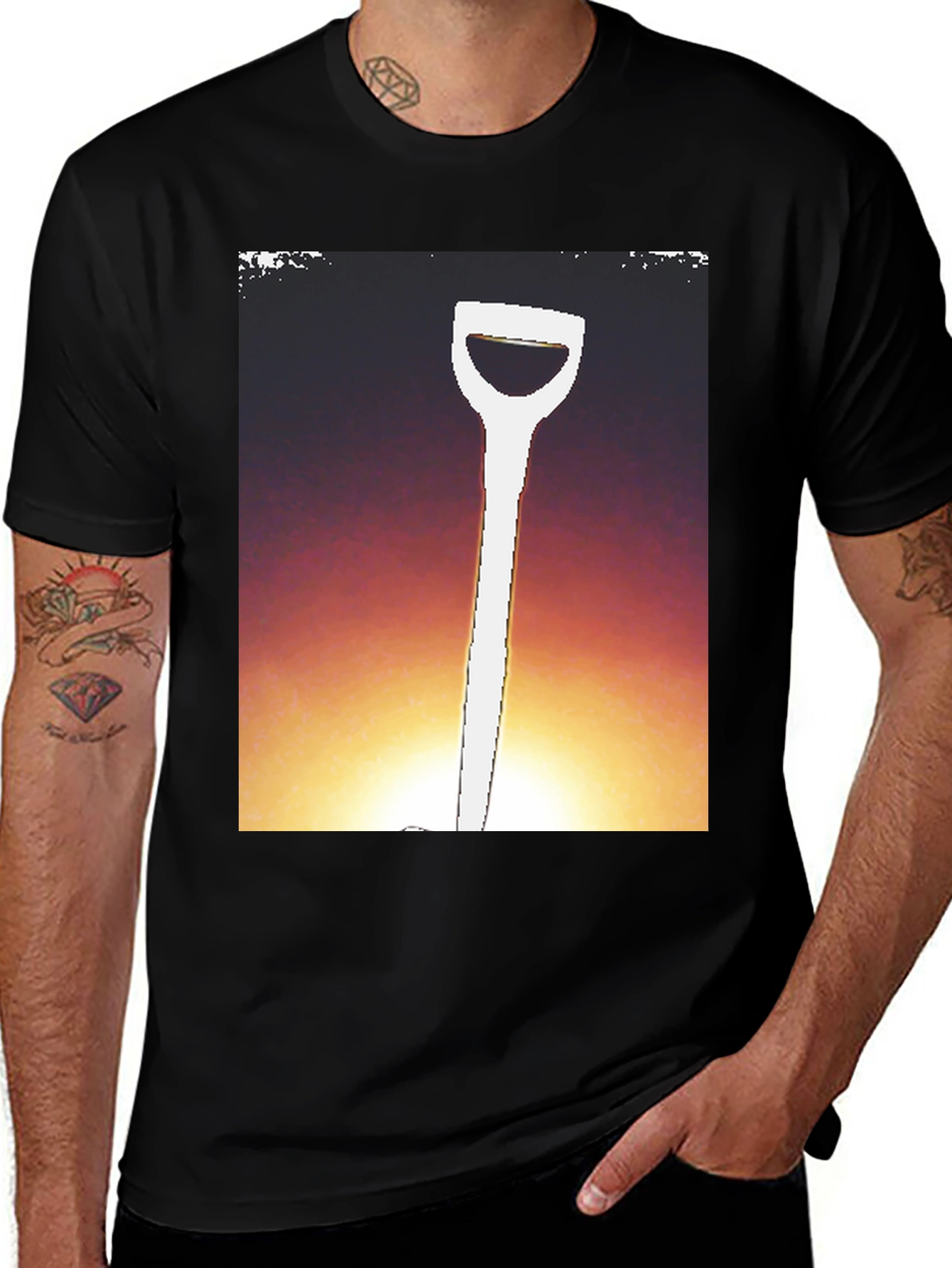 Variant 29 of Shovel Graphic T-Shirt - Sunset Shovel Tee