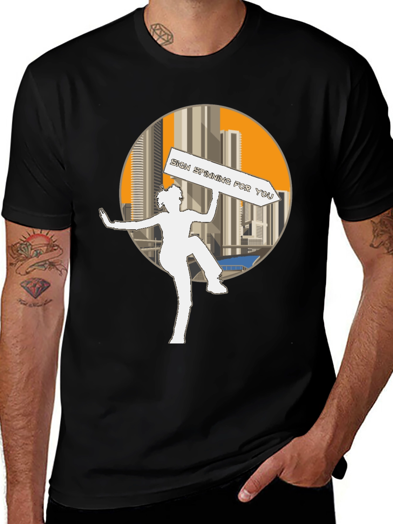 Variant 13 of Sign Spinner Graphic Tee - Trendy Urban Style