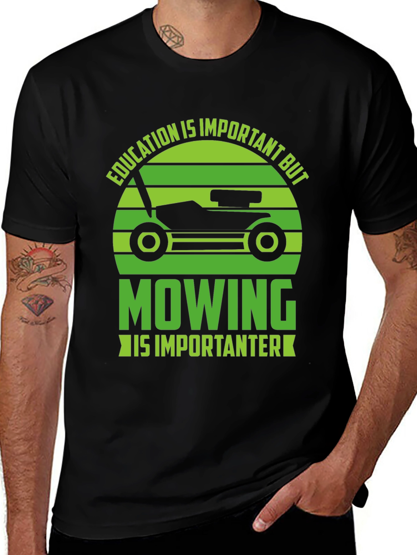 Variant 9 of Education is Important But Mowing is Importanter T-Shirt