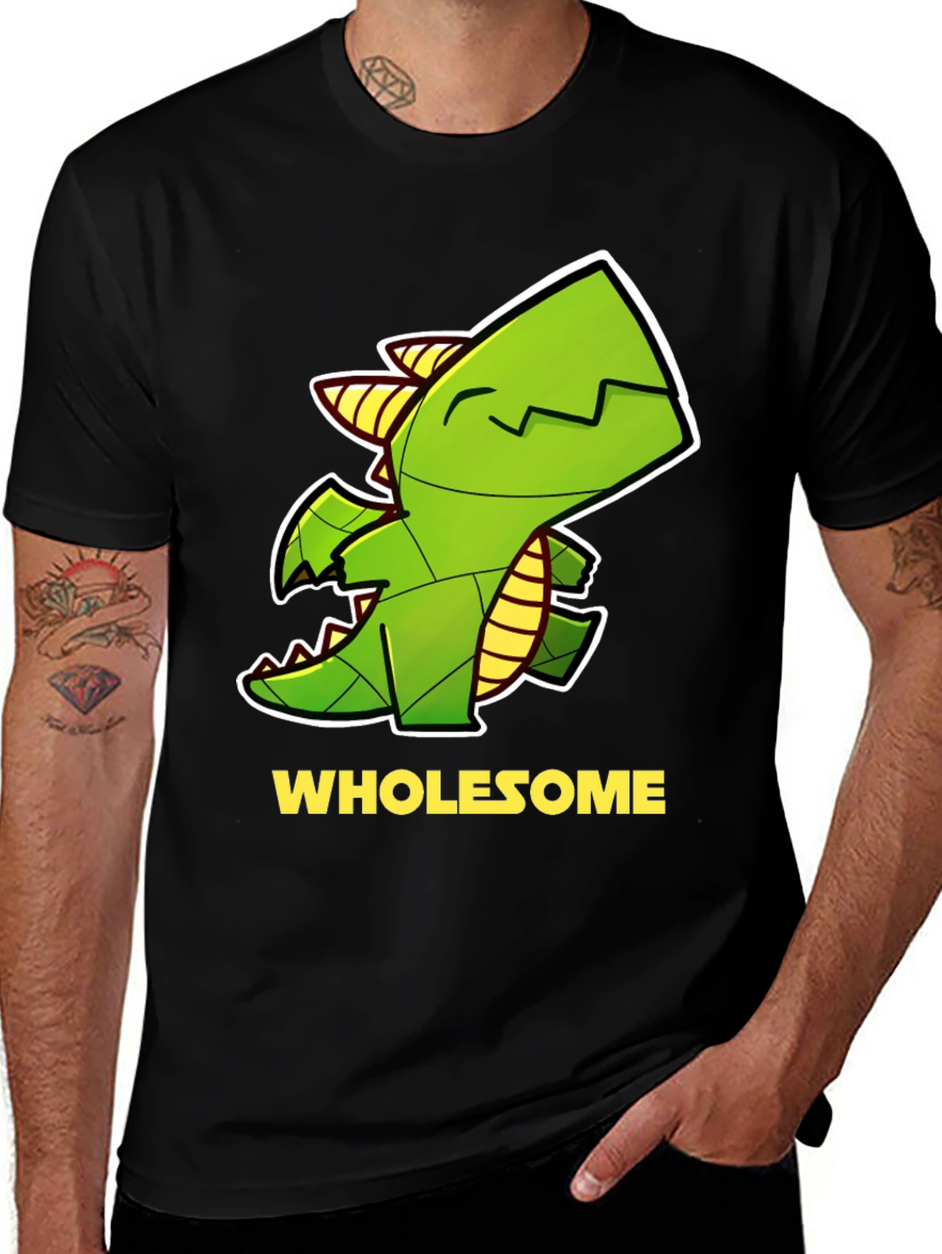 Variant 2 of Wholesome Dragon Graphic Tee - Black