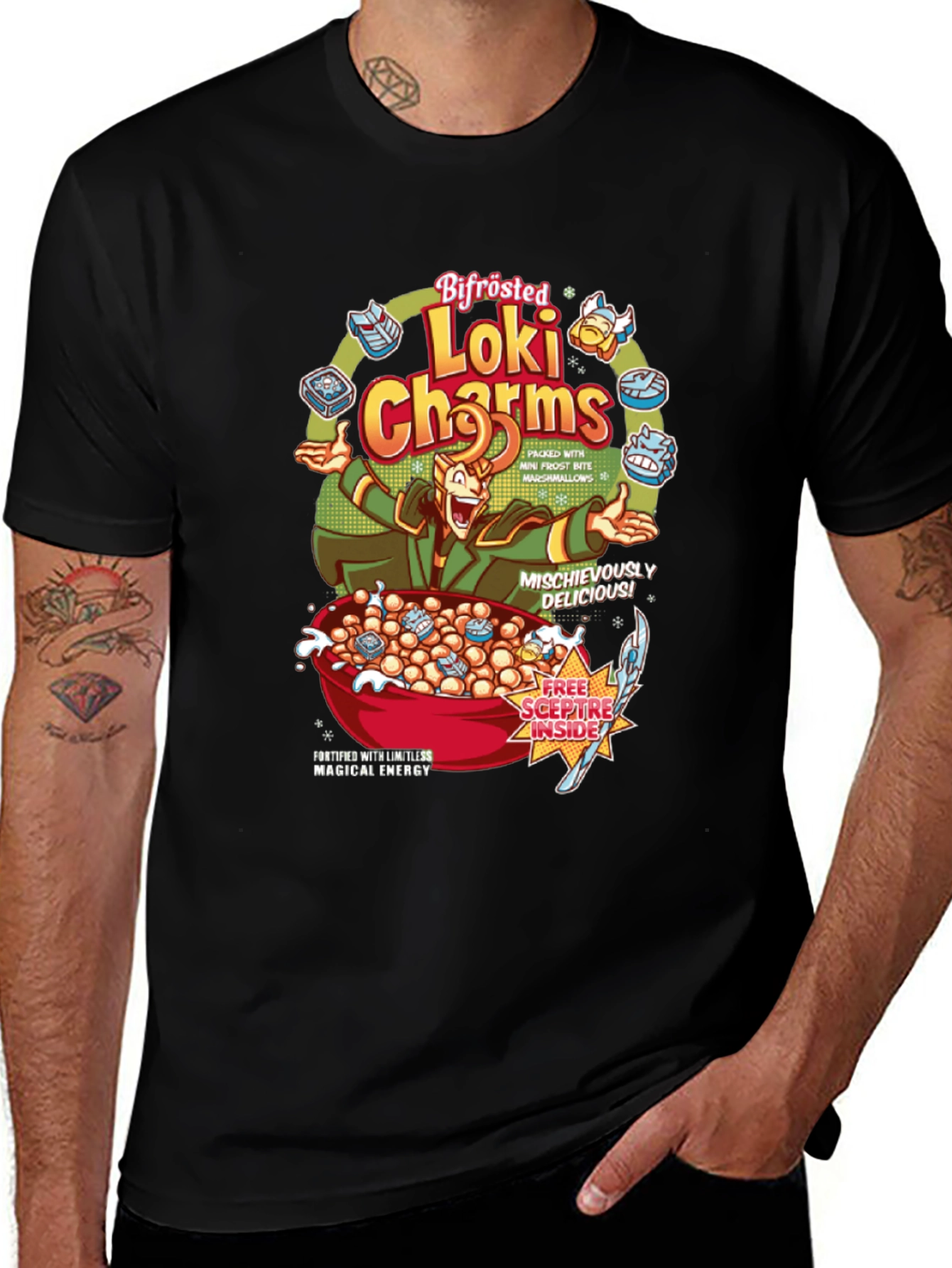 Bifrösted Loki Charms Graphic T-Shirt