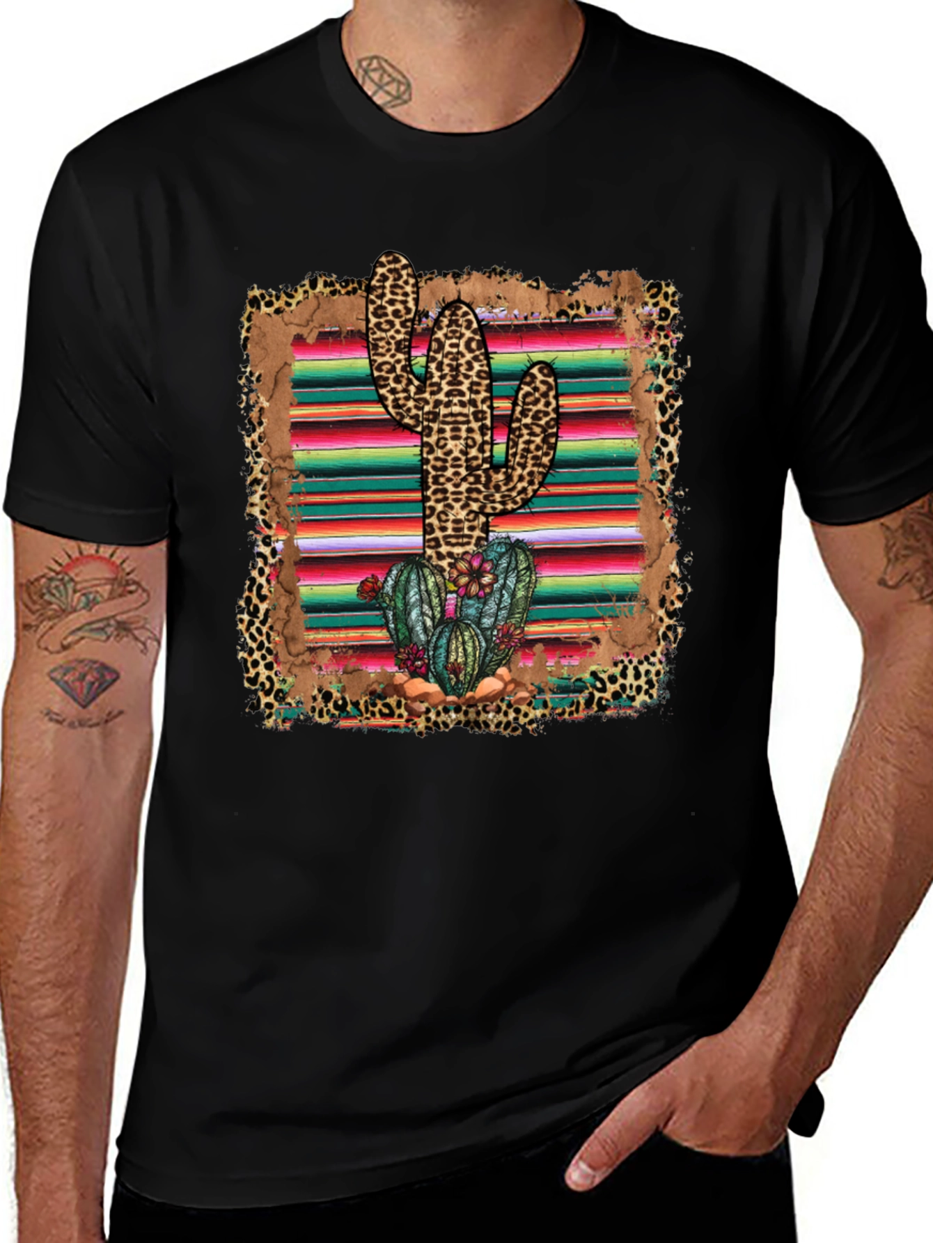 Variant 2 of Leopard Cactus Graphic Tee