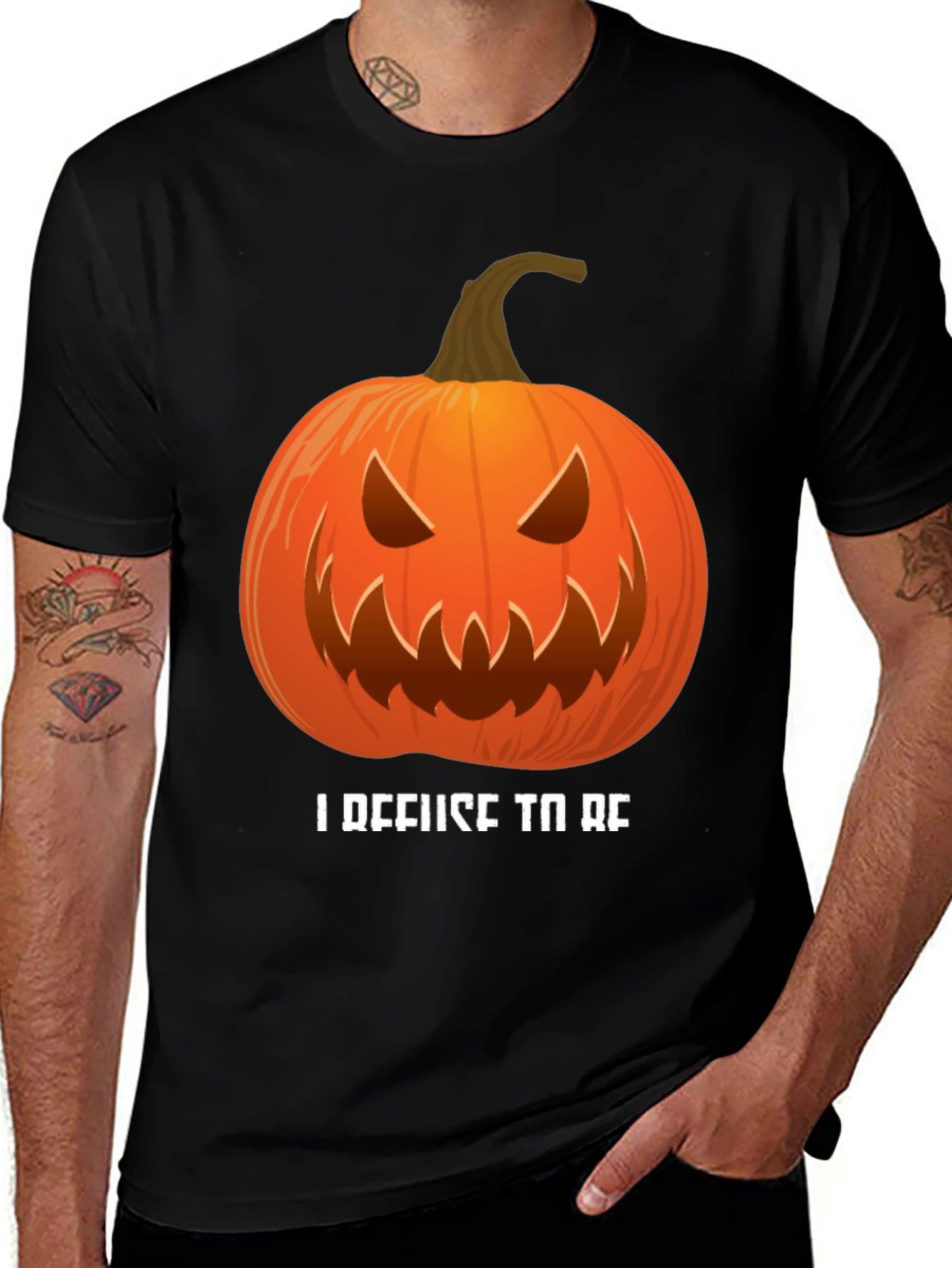 Variant 19 of I Refuse To Be Basic Pumpkin Halloween T-Shirt