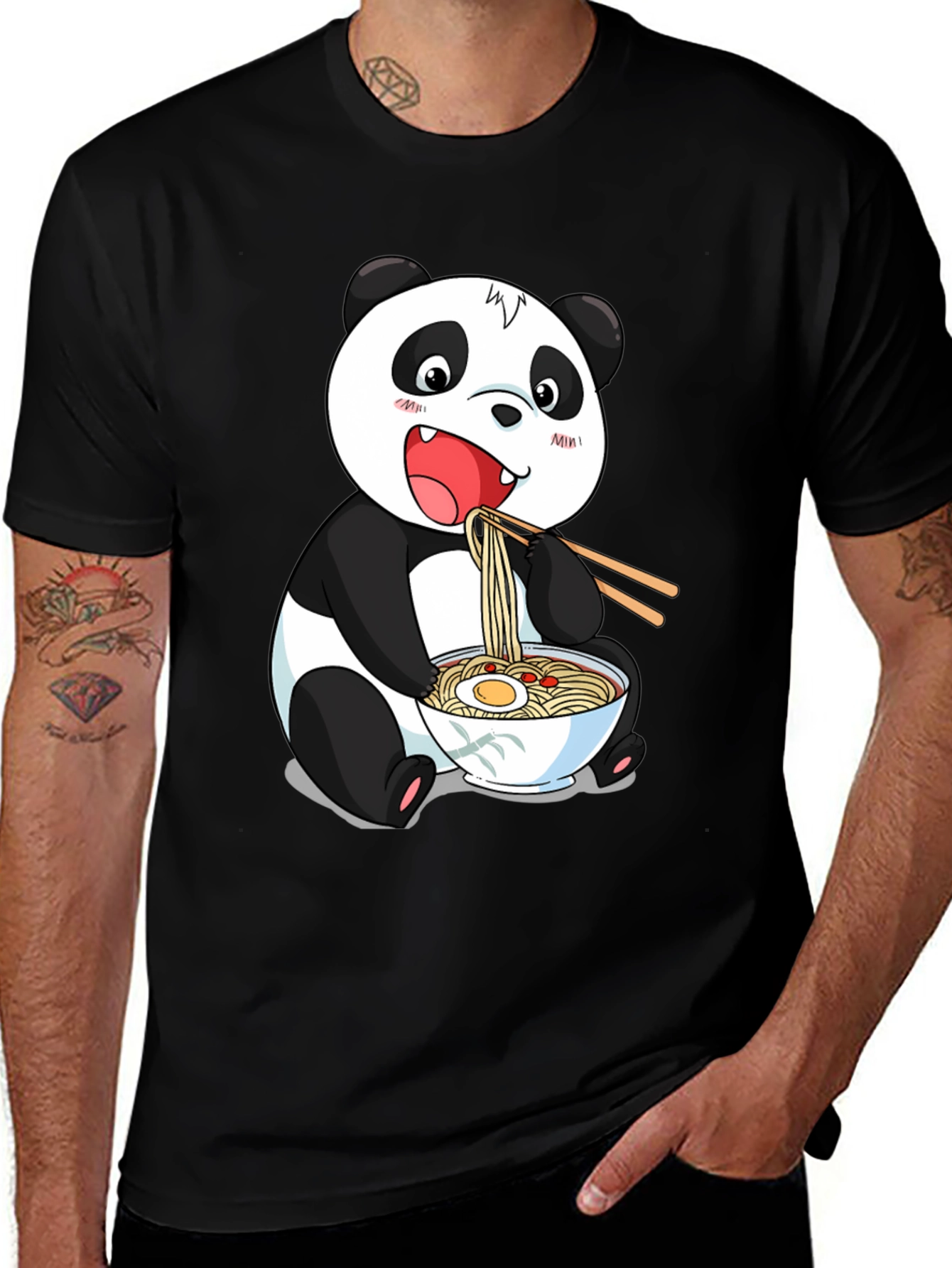 Variant 10 of Panda Ramen Graphic Tee - Cute Cartoon Style