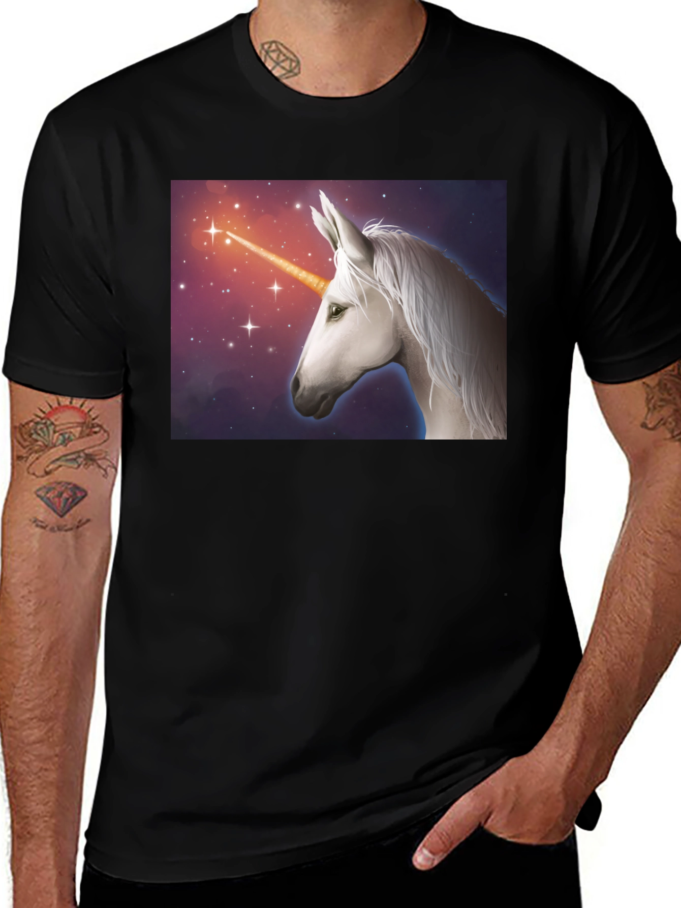 Variant 19 of Unicorn Graphic Tee - Black Casual Shirt
