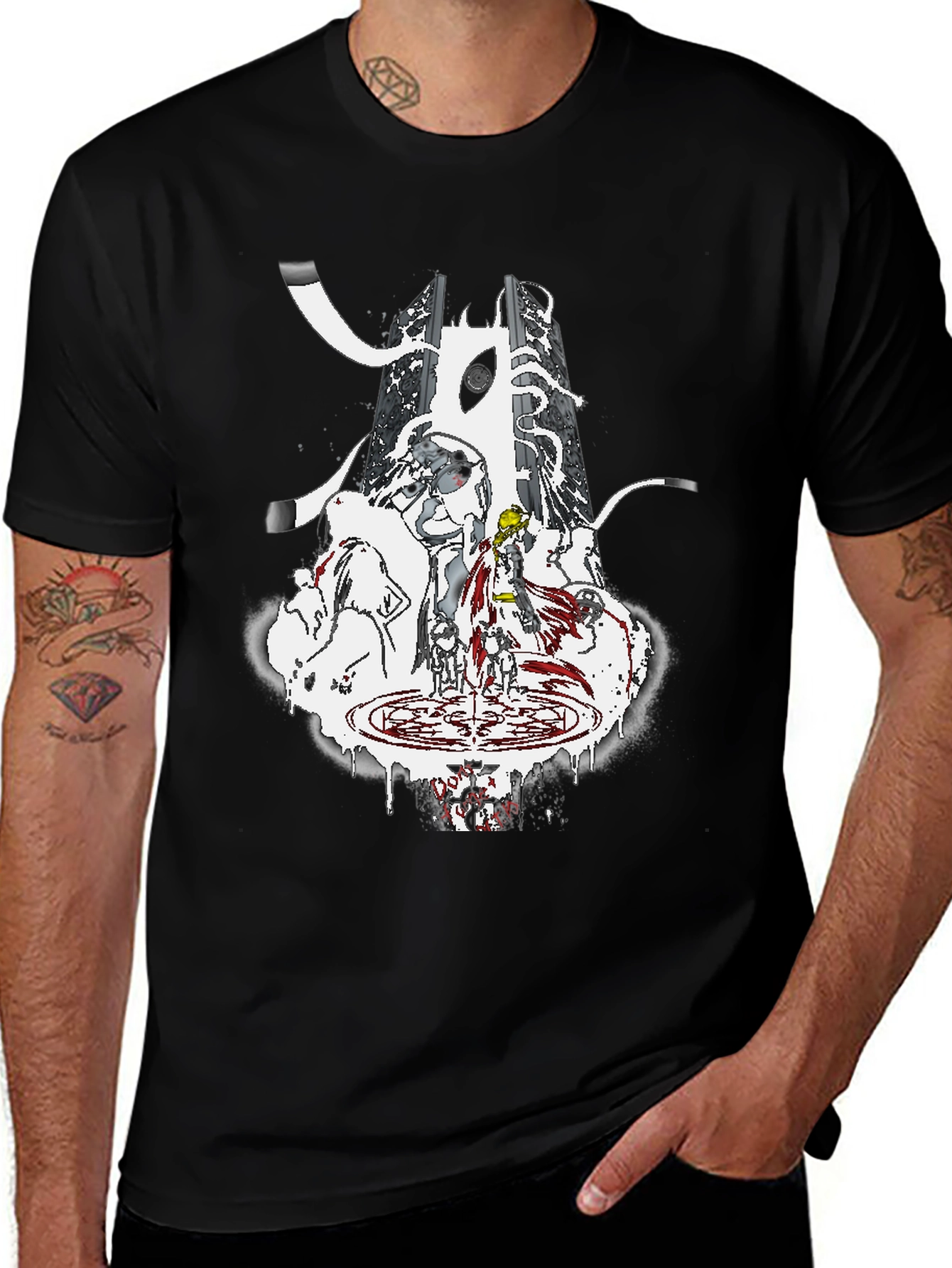 Variant 5 of Anime-Inspired Graphic T-Shirt - Black