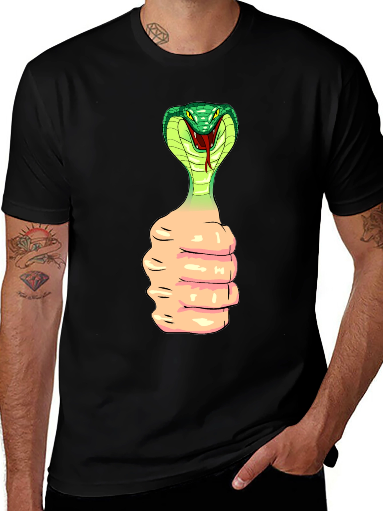 Cobra Thumb T-Shirt: Unique Graphic Tee for Reptile Lovers