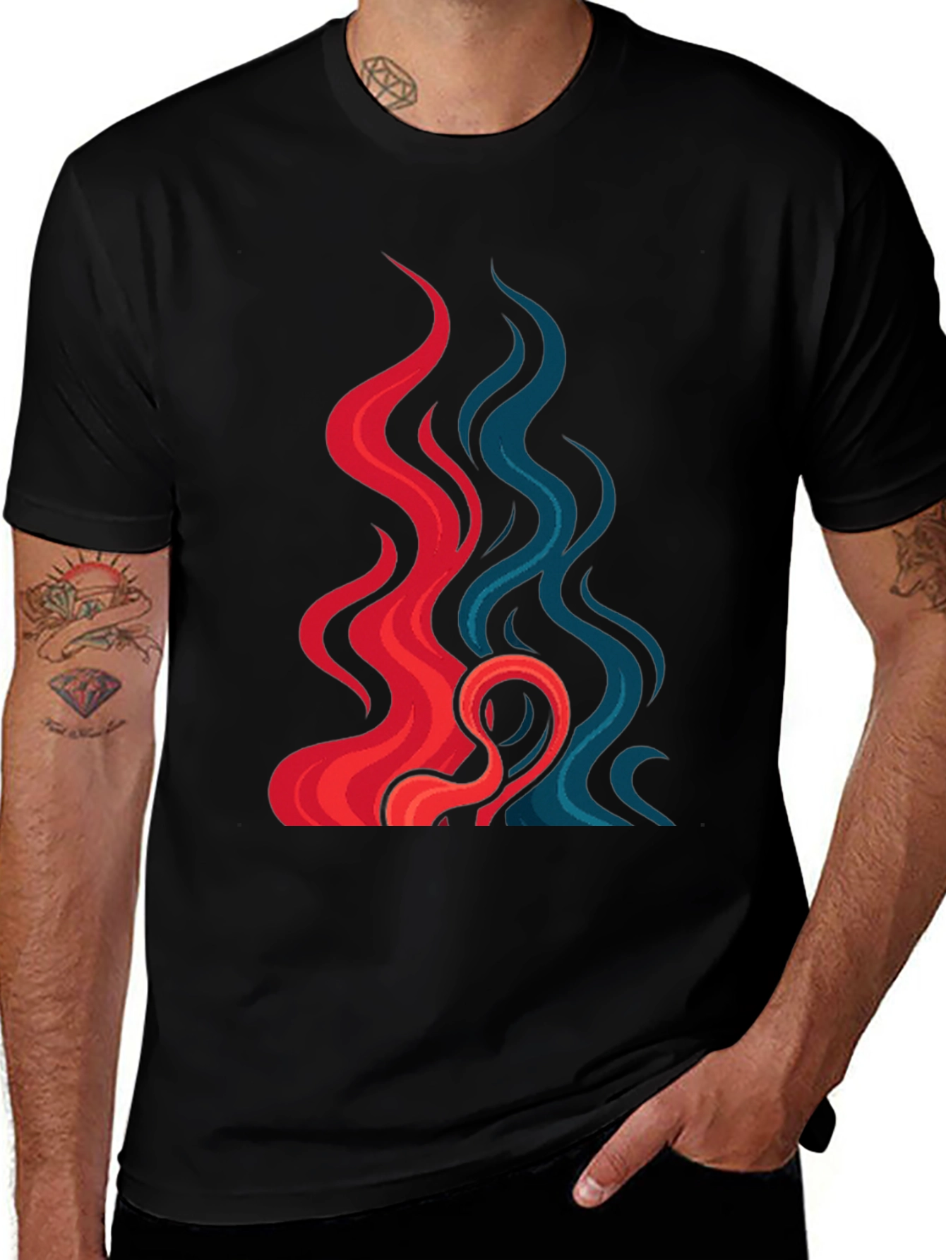 Variant 21 of Fire and Ice Graphic Tee - Cool Design
