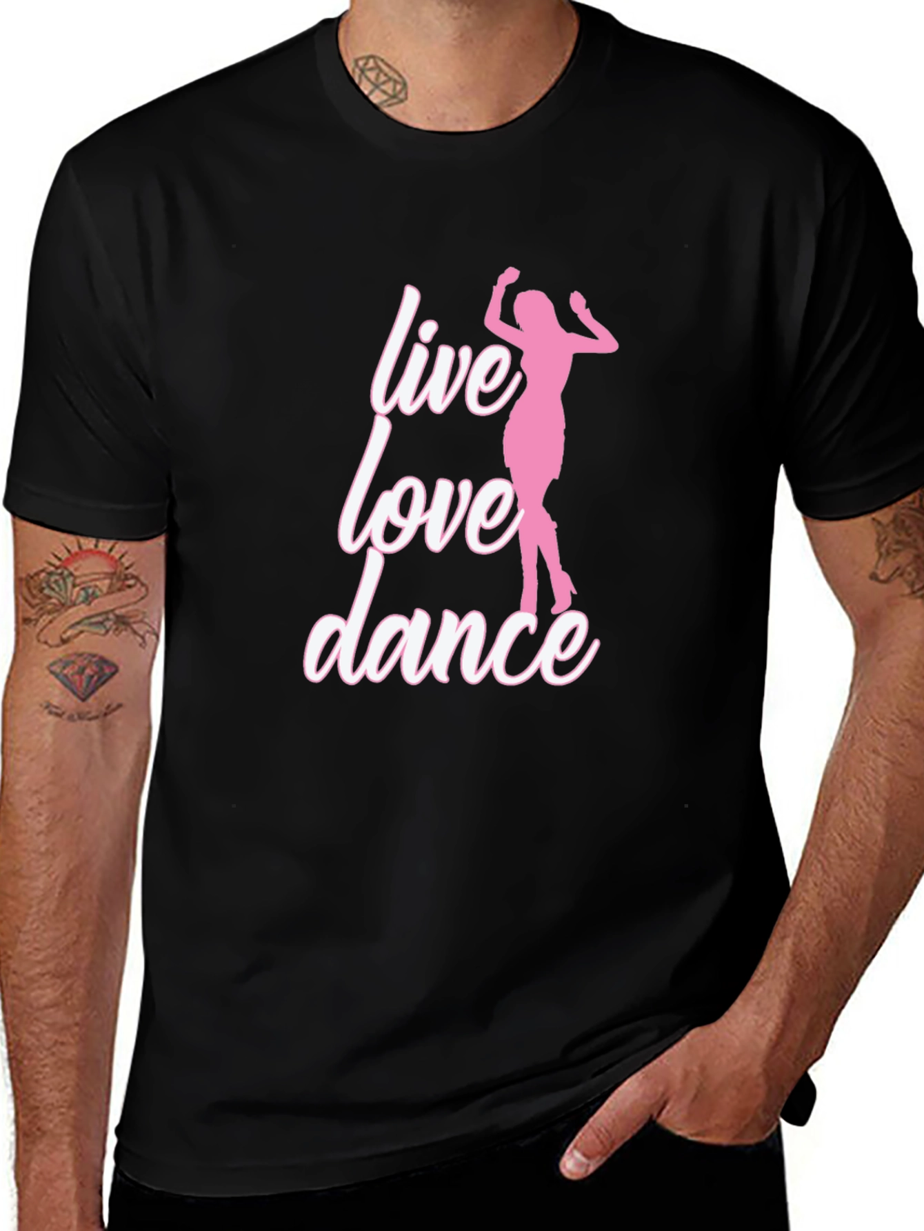 Variant 22 of Live Love Dance Graphic Tee - Black
