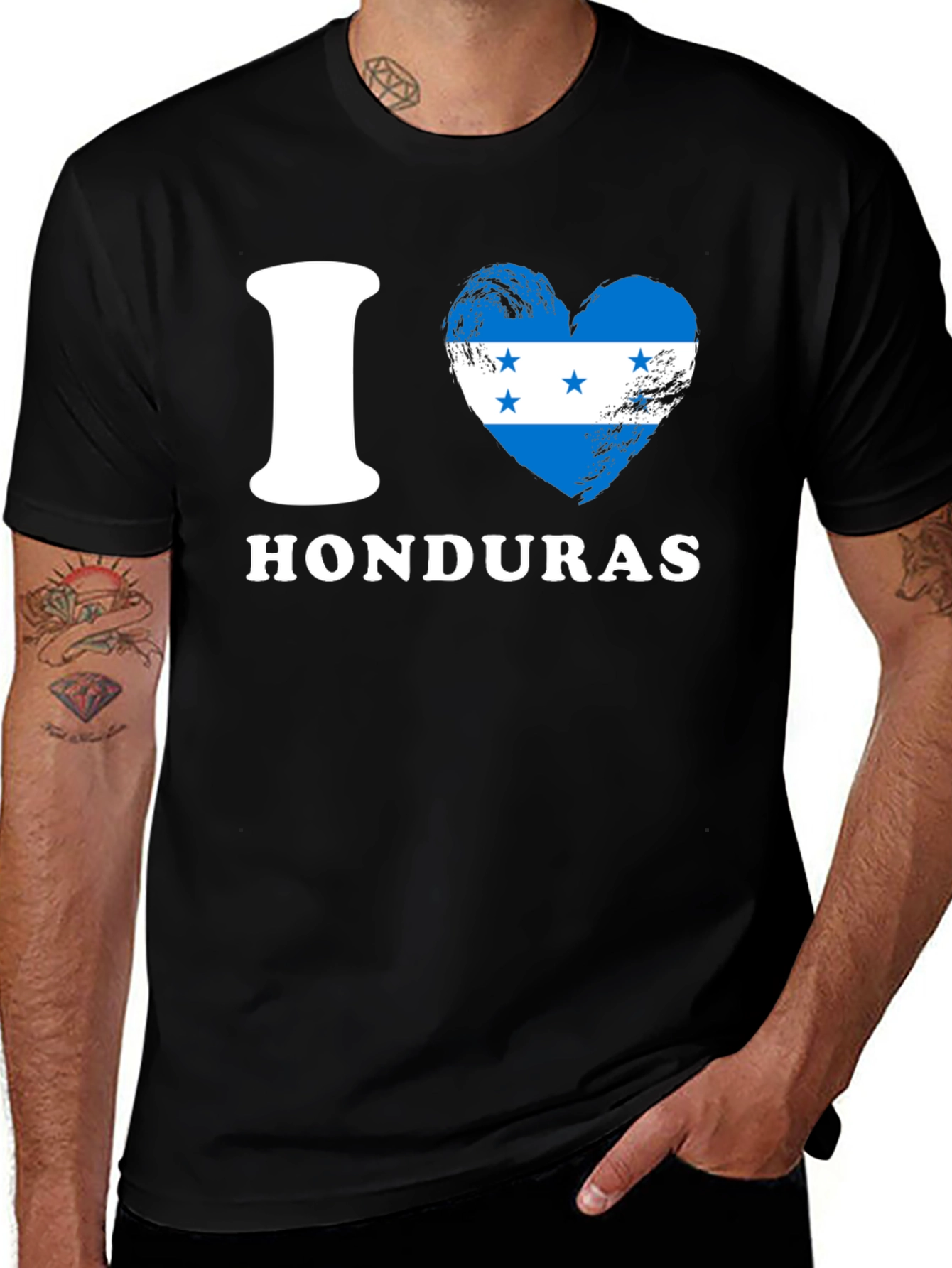 I Love Honduras T-Shirt - Honduran Flag Heart Graphic Tee