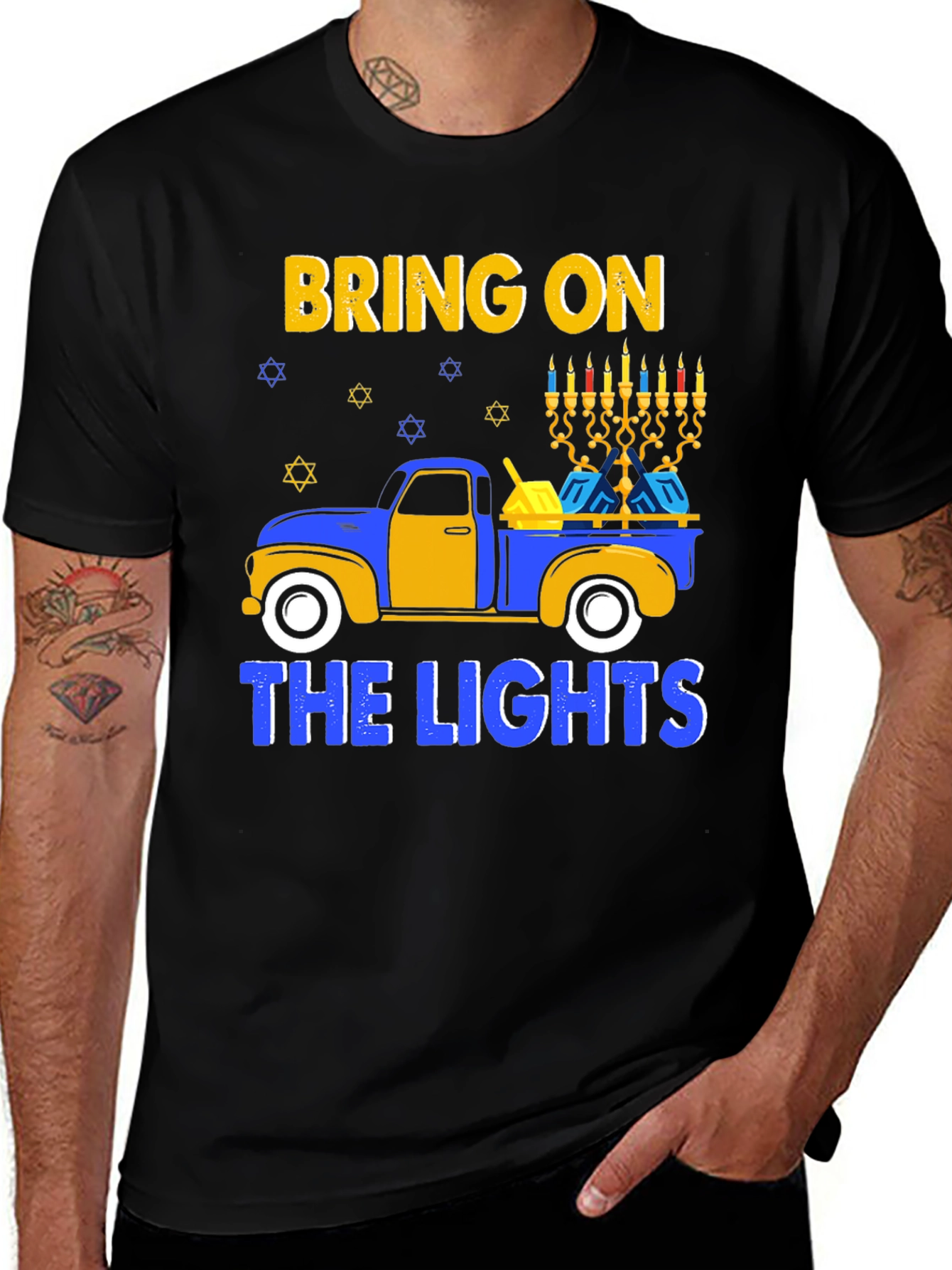 Hanukkah Truck T-Shirt Bring on the Lights Tee