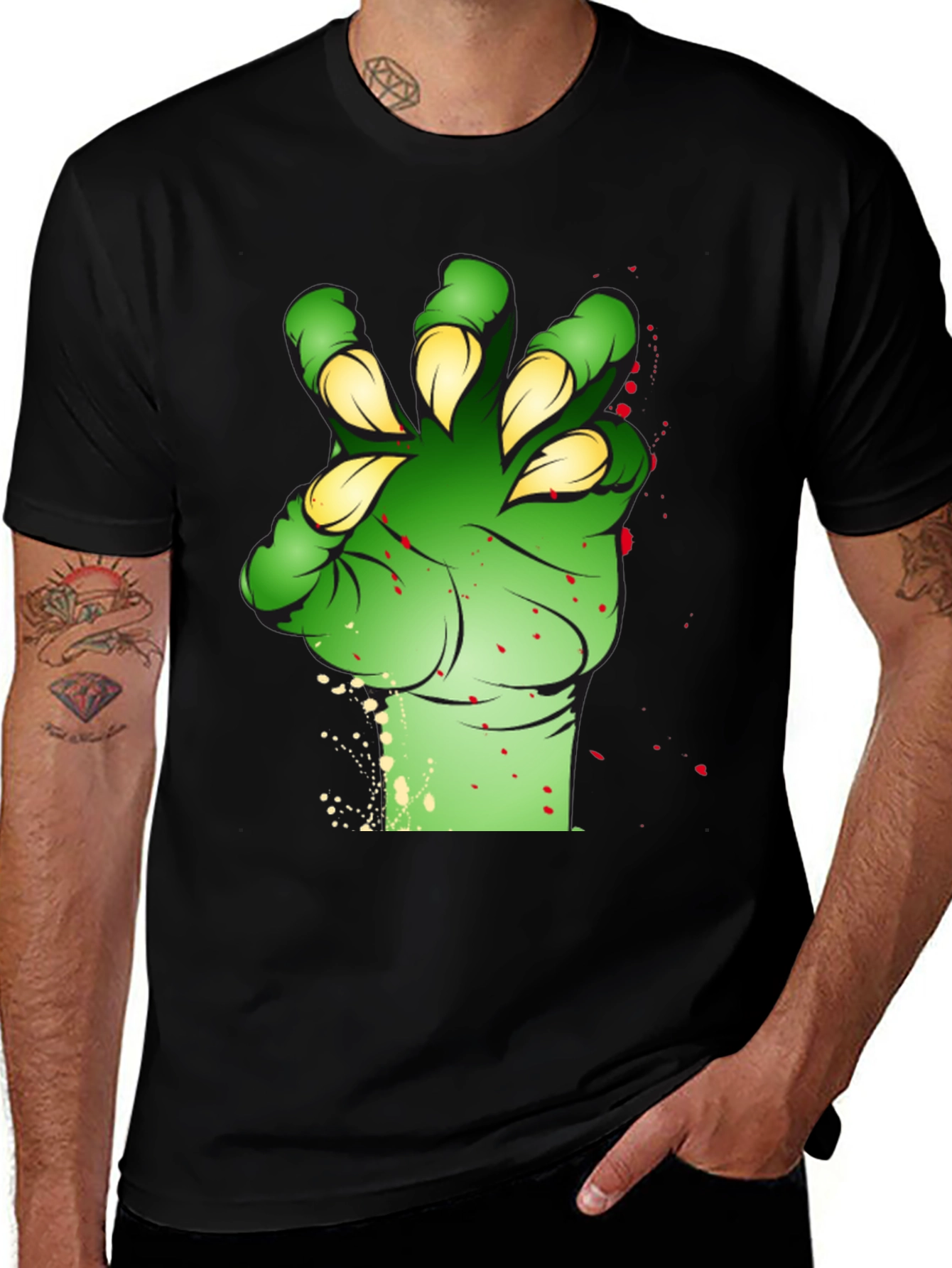Variant 27 of Monster Claw Graphic Print Black T-Shirt