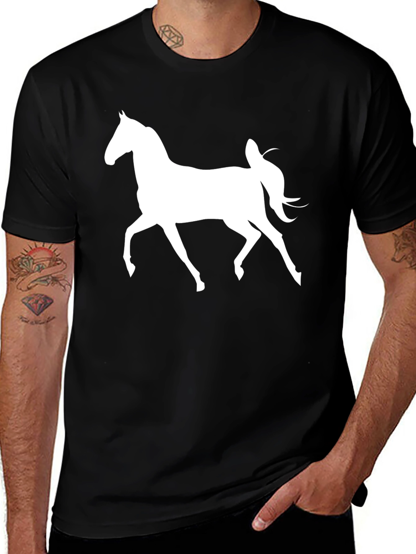 Variant 21 of Horse Silhouette Graphic Tee - Black