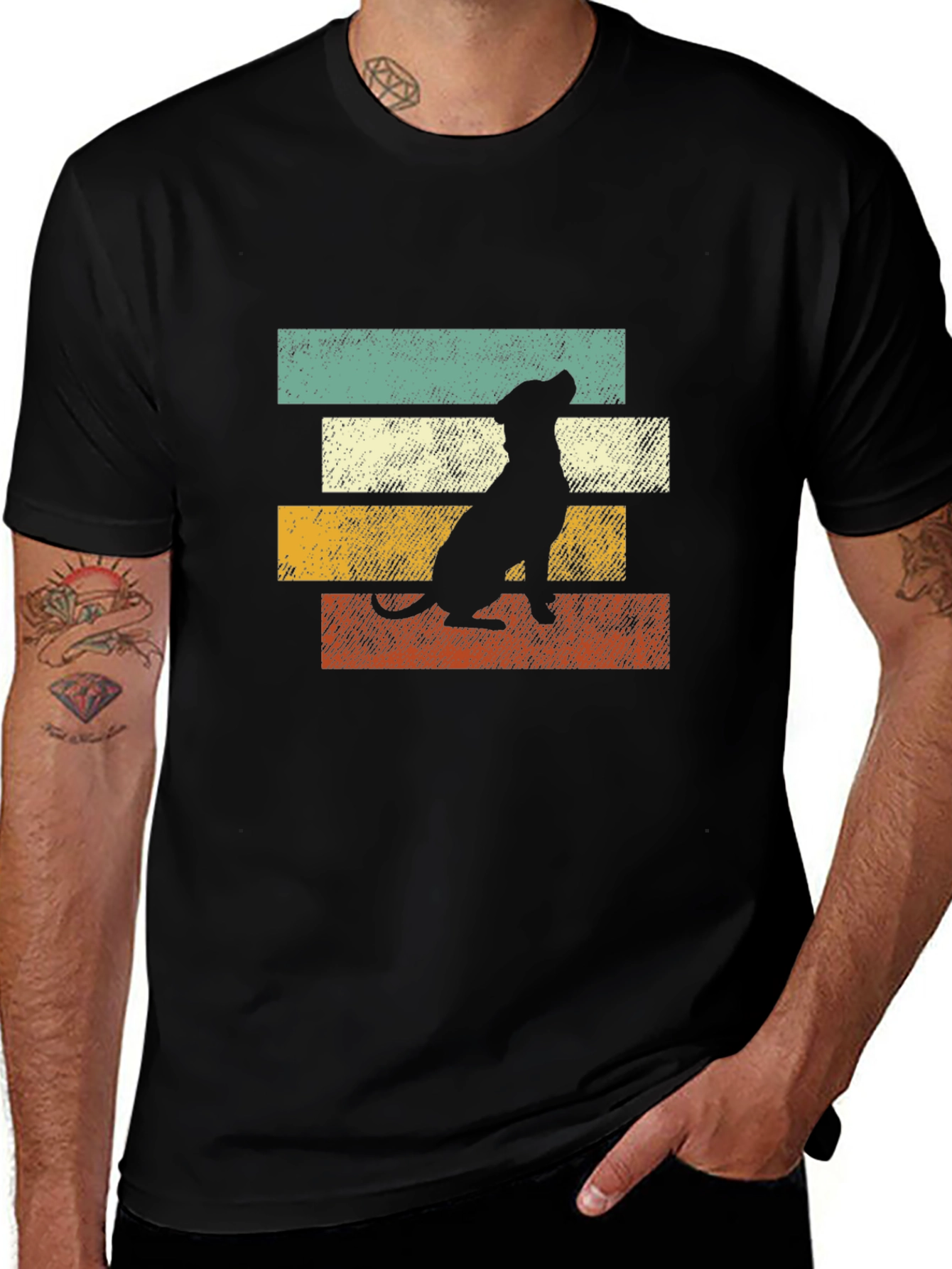 Variant 16 of Retro Dog Silhouette Graphic Tee