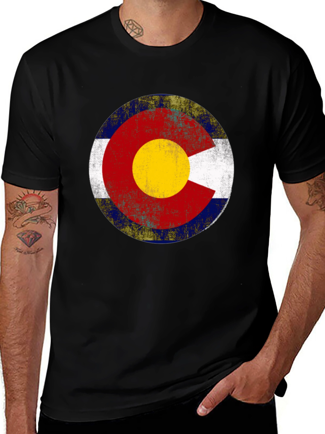 Colorado Flag Circle Graphic T-Shirt