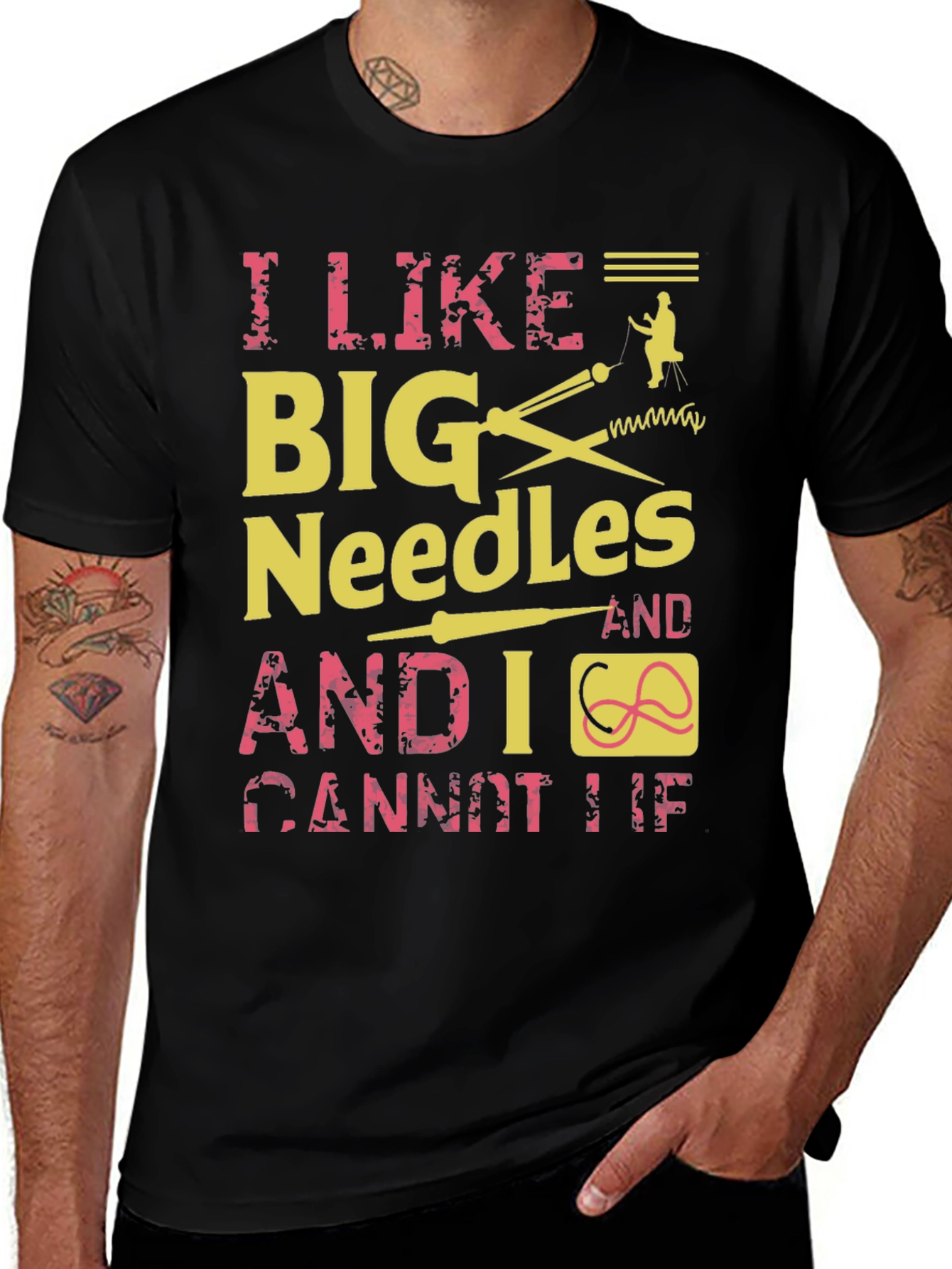 Variant 11 of I Like Big Needles Funny Crochet T-Shirt