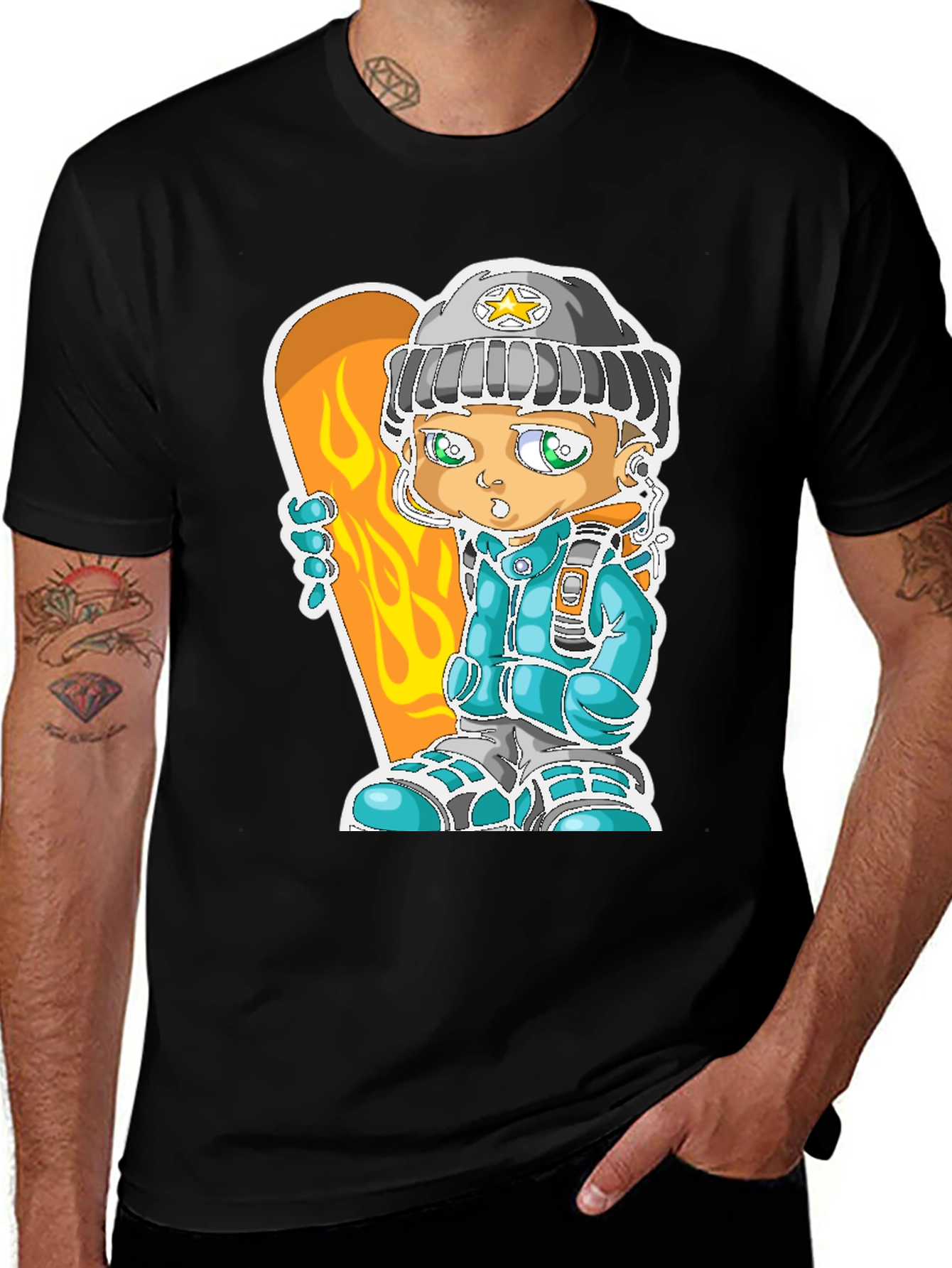 Variant 25 of Cartoon Snowboarder Graphic Tee