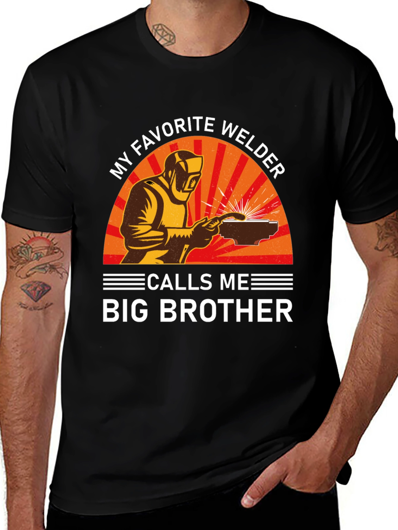 Variant 28 of My Favorite Welder Calls Me Big Brother T-Shirt