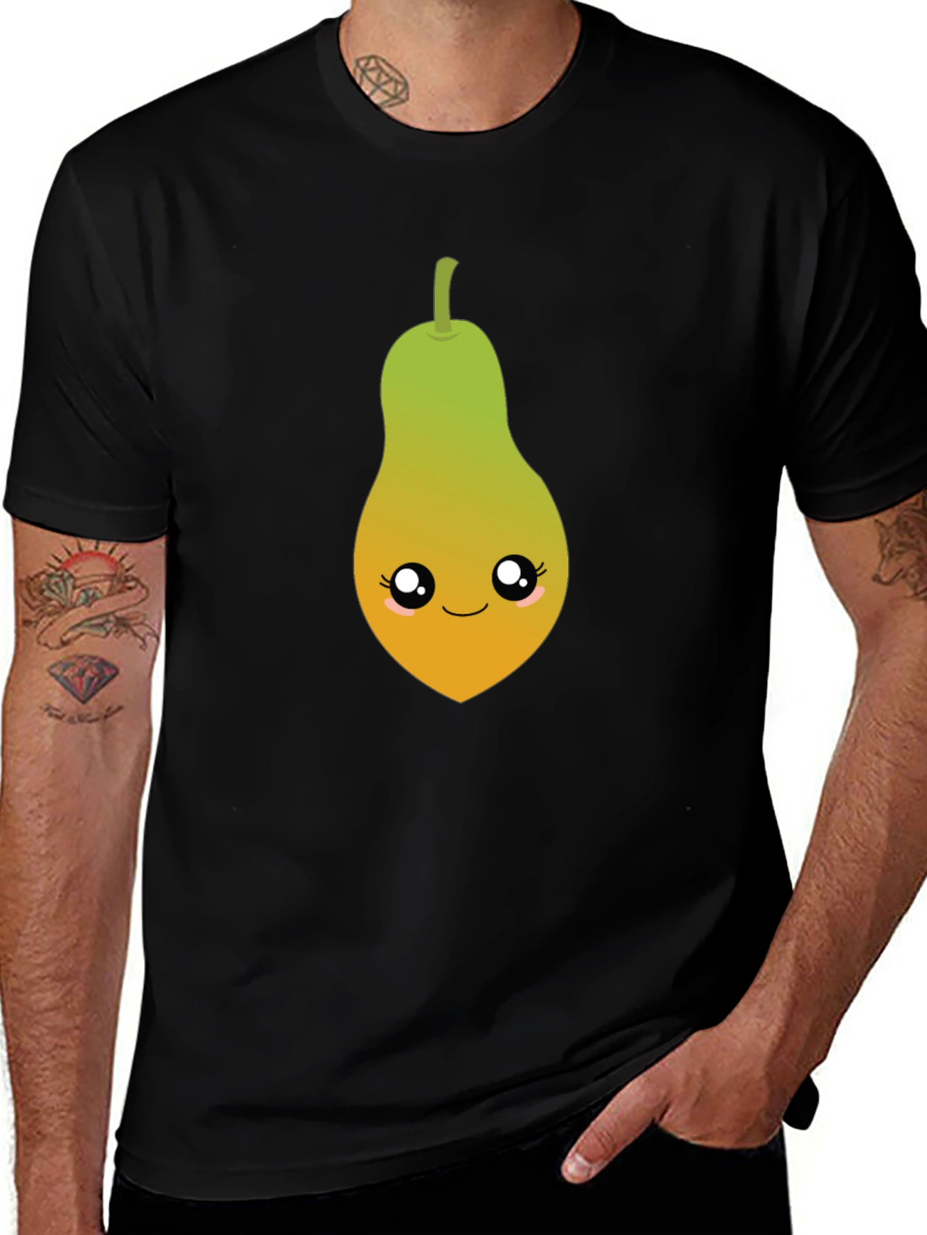 Variant 17 of Kawaii Pear T-Shirt - Cute Fruit Graphic Tee