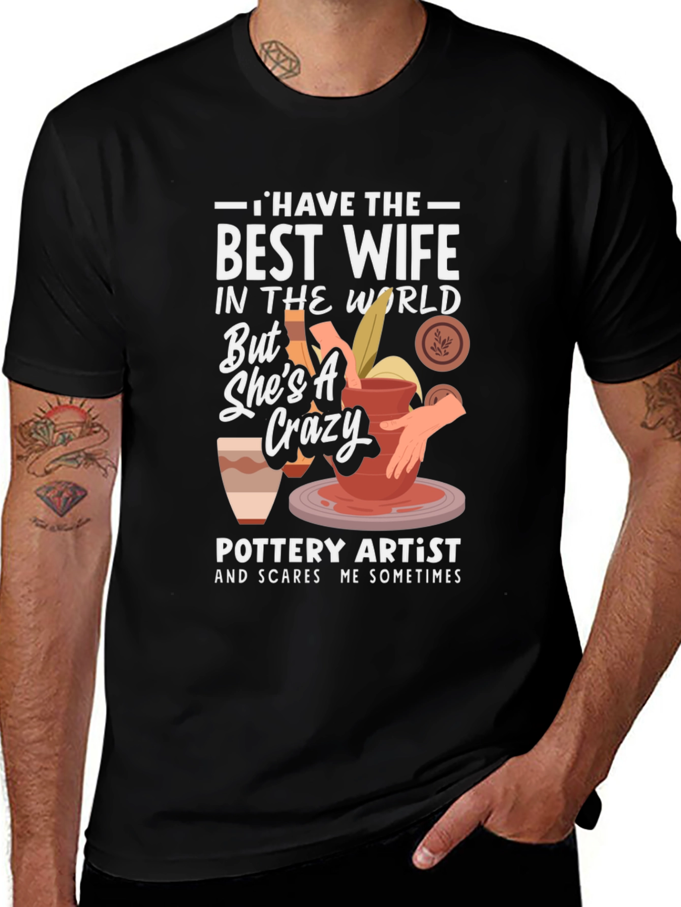Variant 9 of Funny Pottery Artist Husband T-Shirt