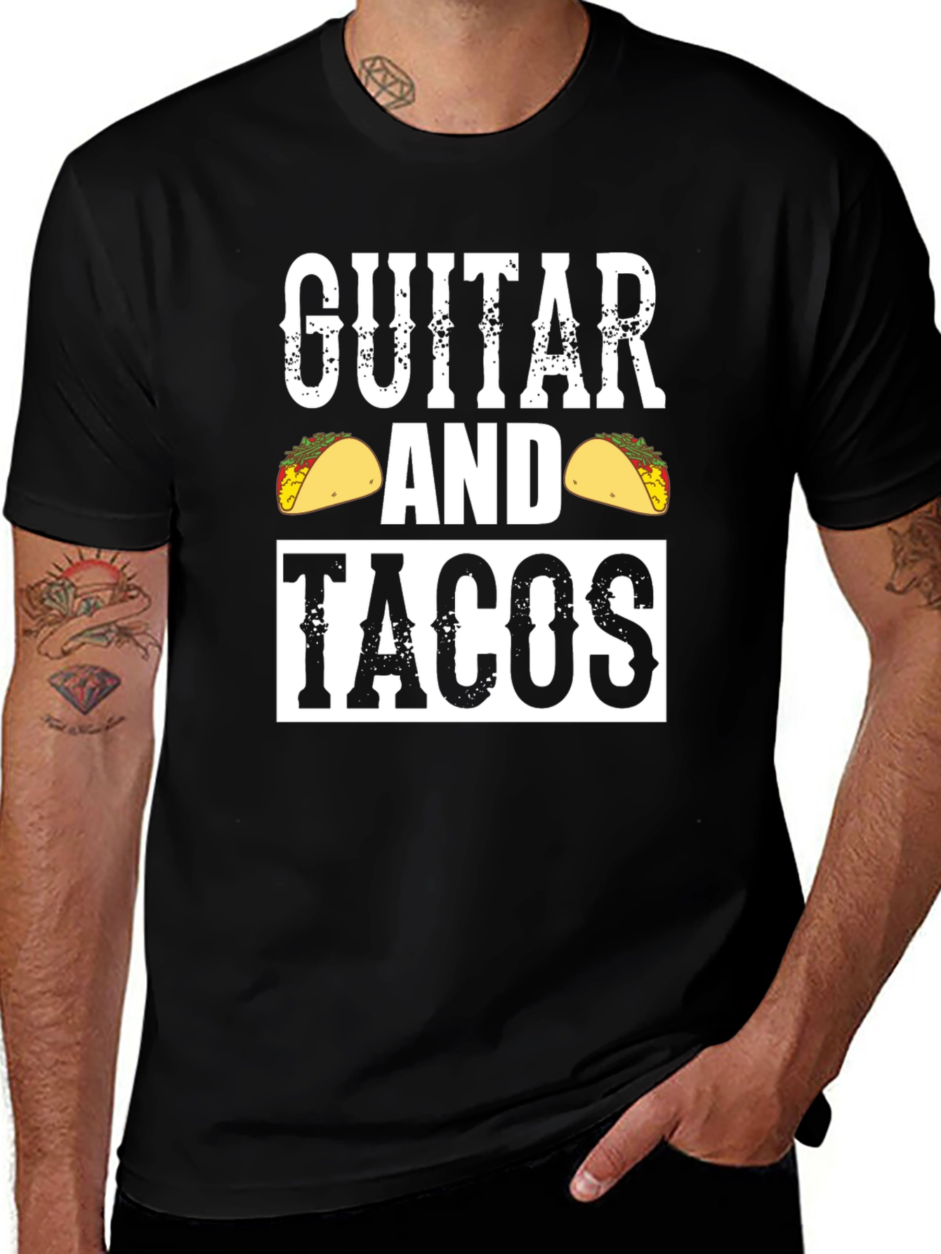 Variant 27 of Guitar and Tacos Graphic Tee
