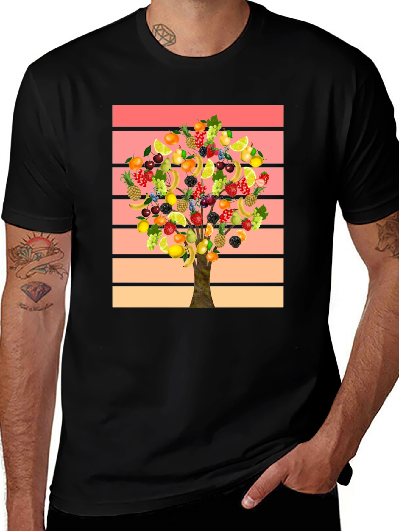 Variant 18 of Fruit Tree Graphic Tee - Stylish Men's T-Shirt
