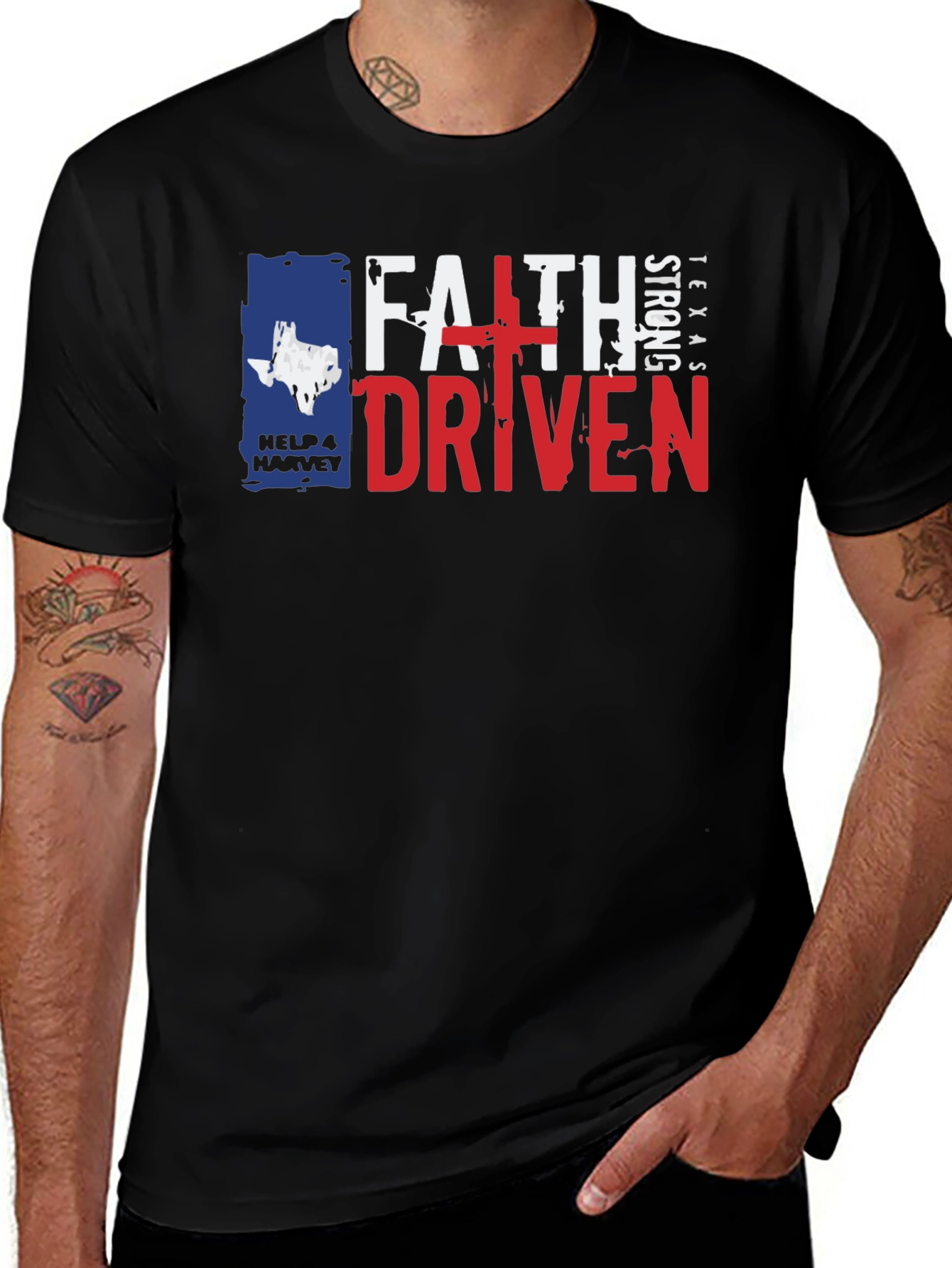 Variant 11 of Faith Driven Texas Strong T-Shirt