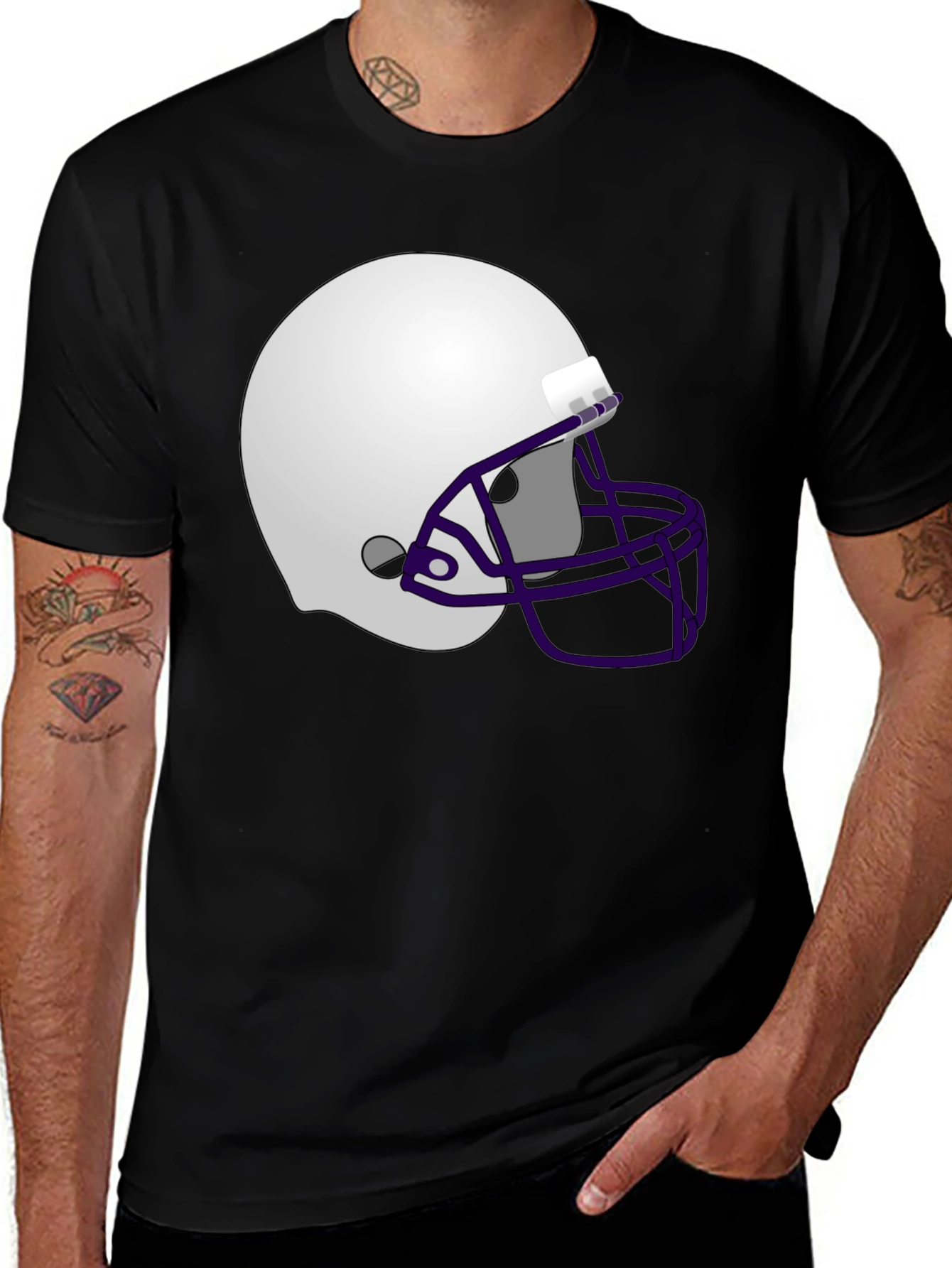 Variant 24 of Football Helmet Graphic T-Shirt