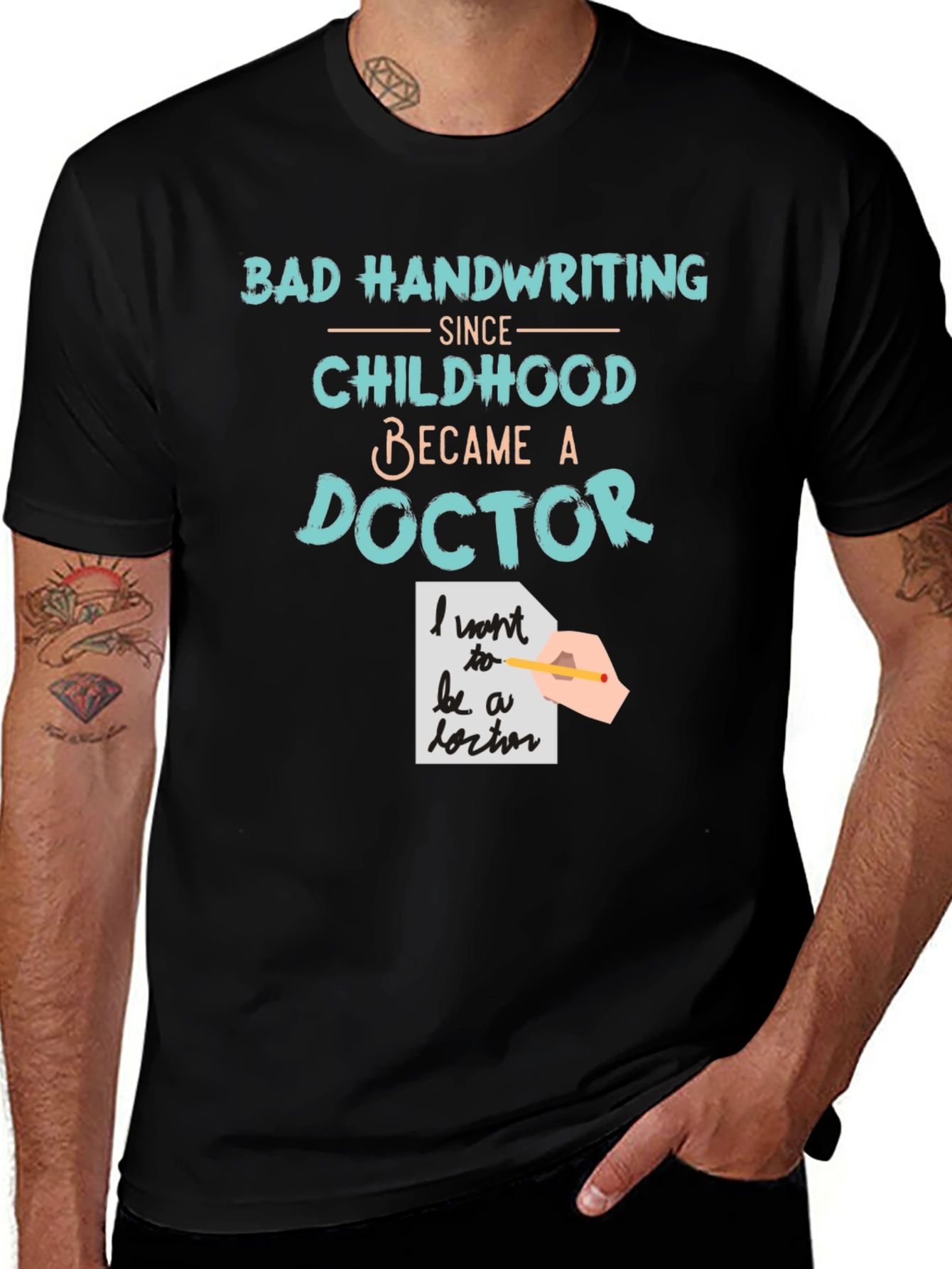 Black Bad Handwriting Doctor T-Shirt main image