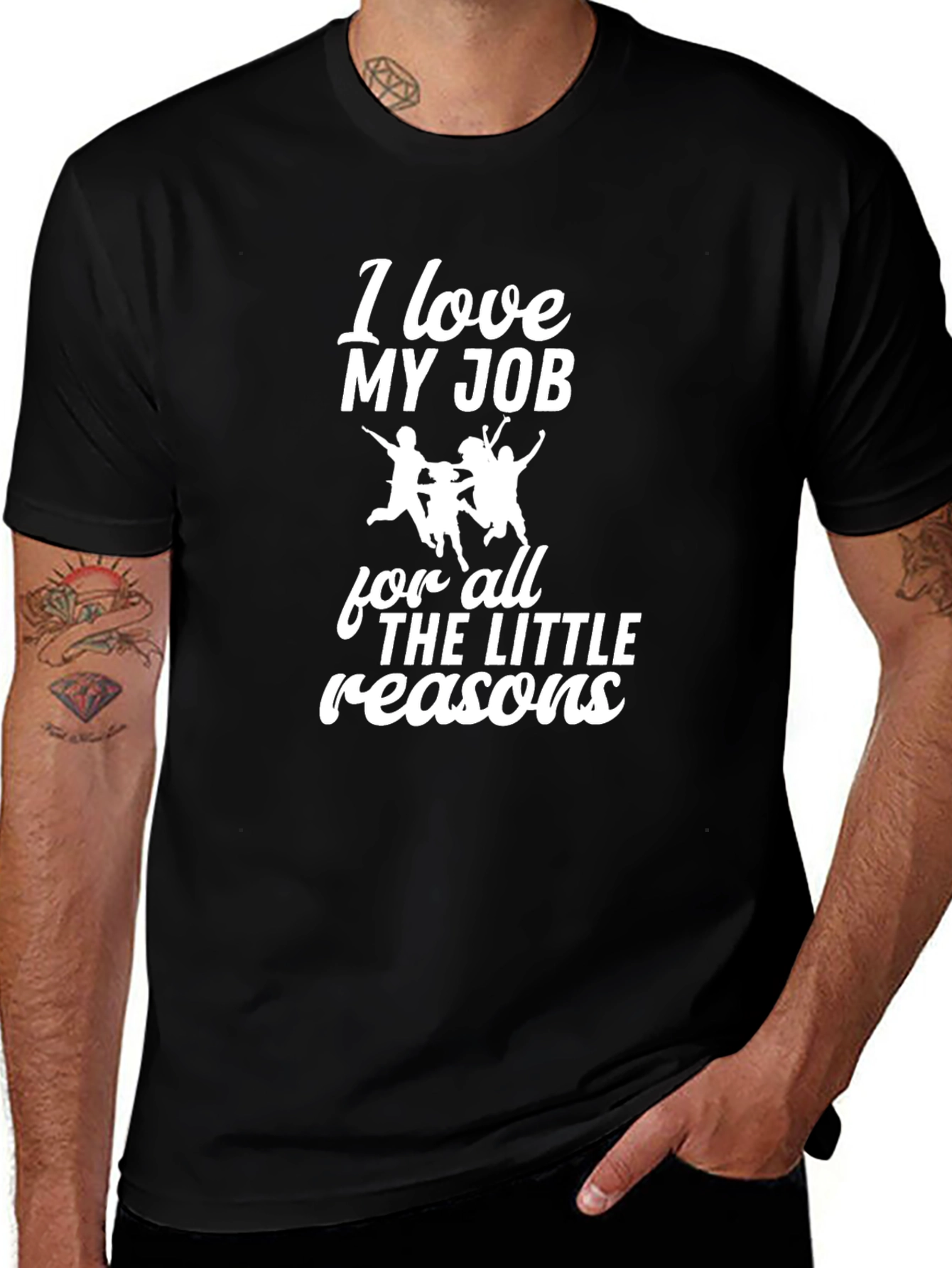 I Love My Job T-Shirt - Unisex Black Crew Neck Tee