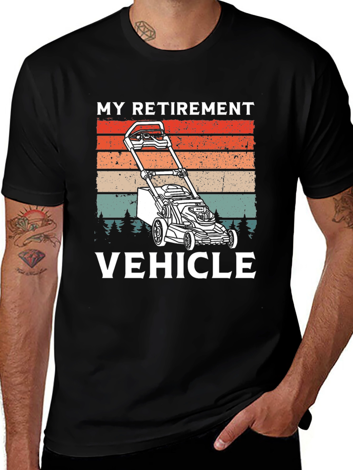 Variant 14 of My Retirement Vehicle T-Shirt - Lawn Mower Graphic Tee