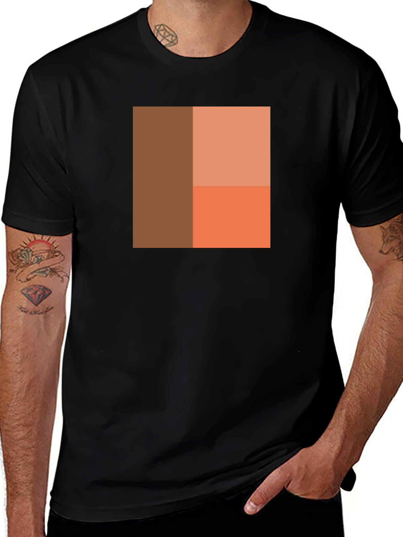 Variant 3 of Abstract Color Block Graphic Tee - Modern Style