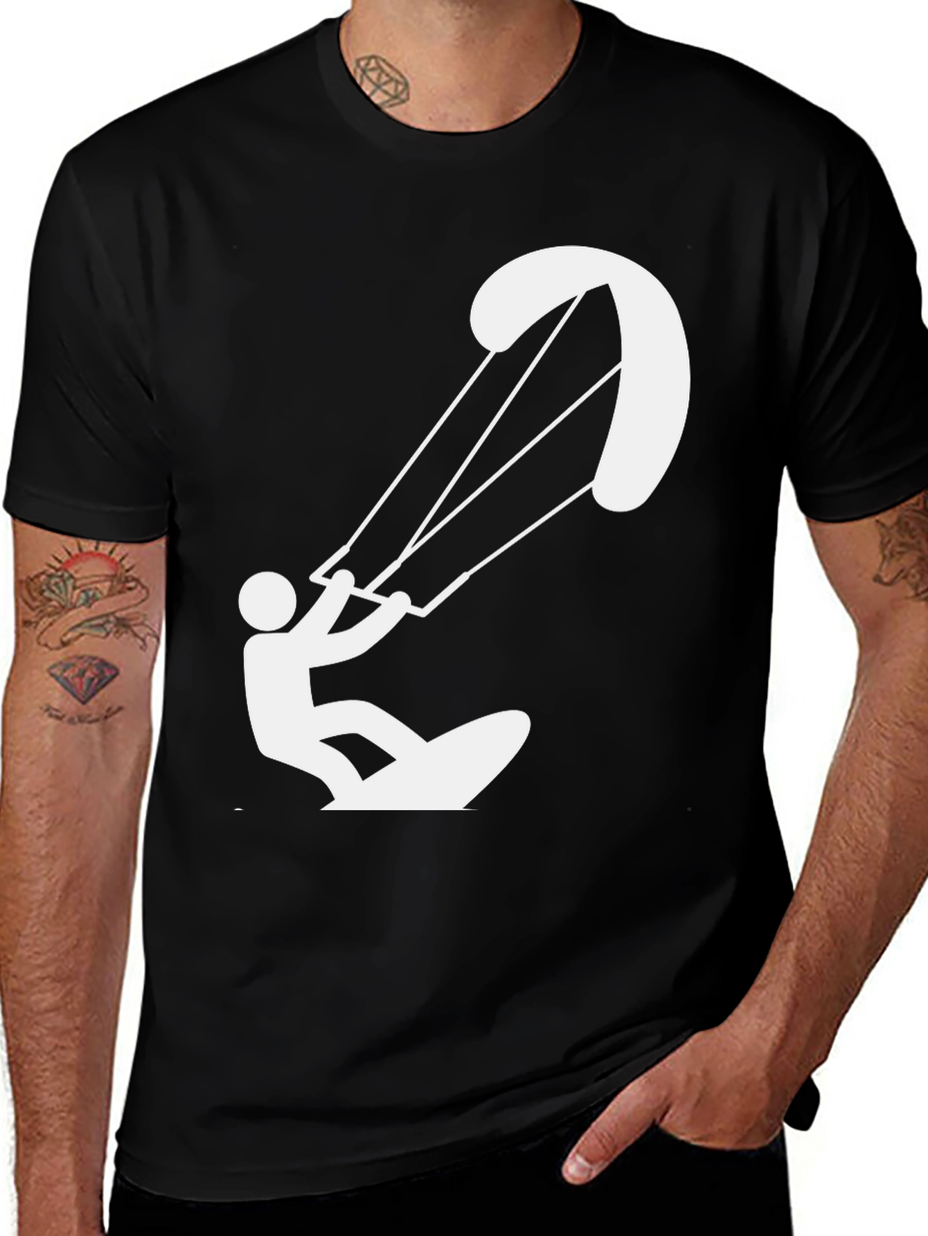 Variant 22 of Black Kite Surfer T-Shirt