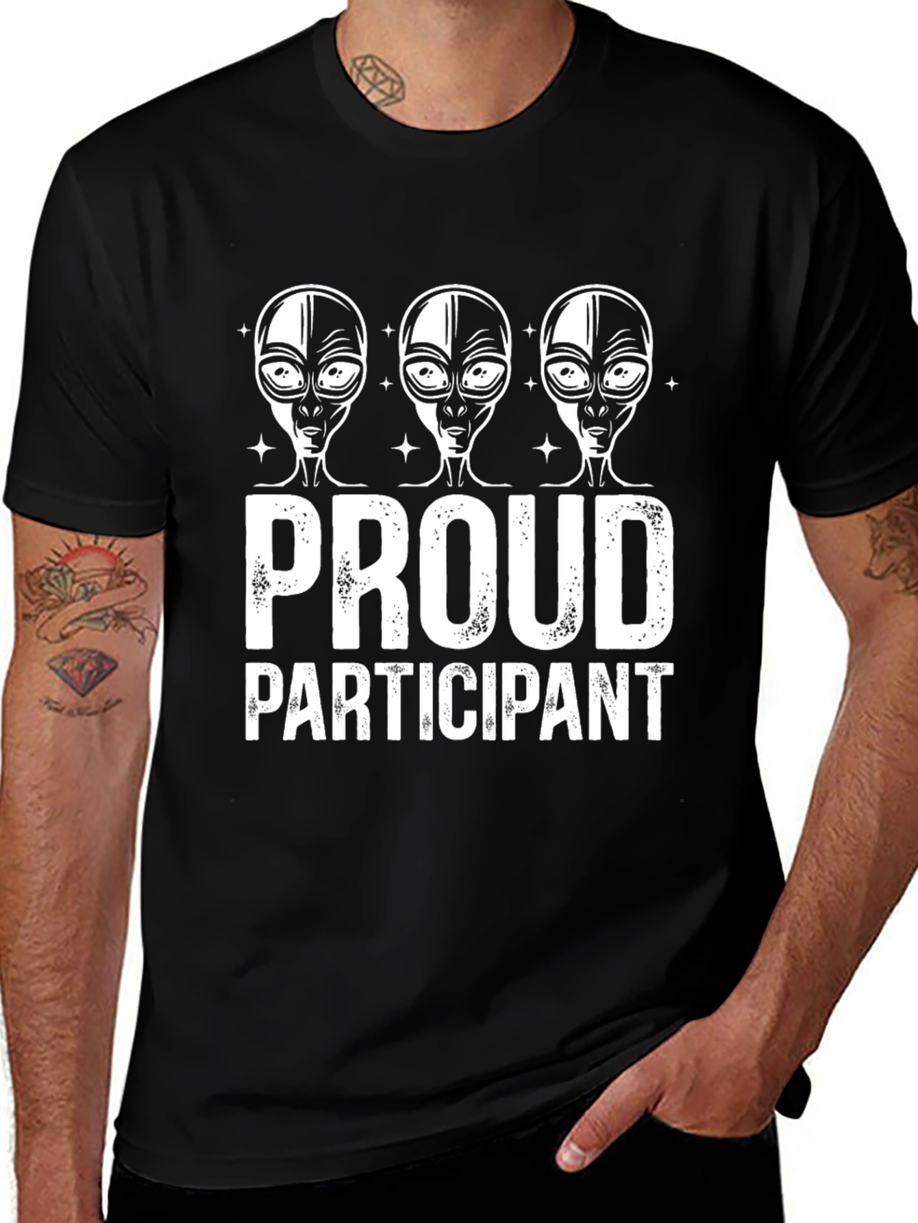 Variant 20 of Proud Participant Alien Graphic T-Shirt - Black