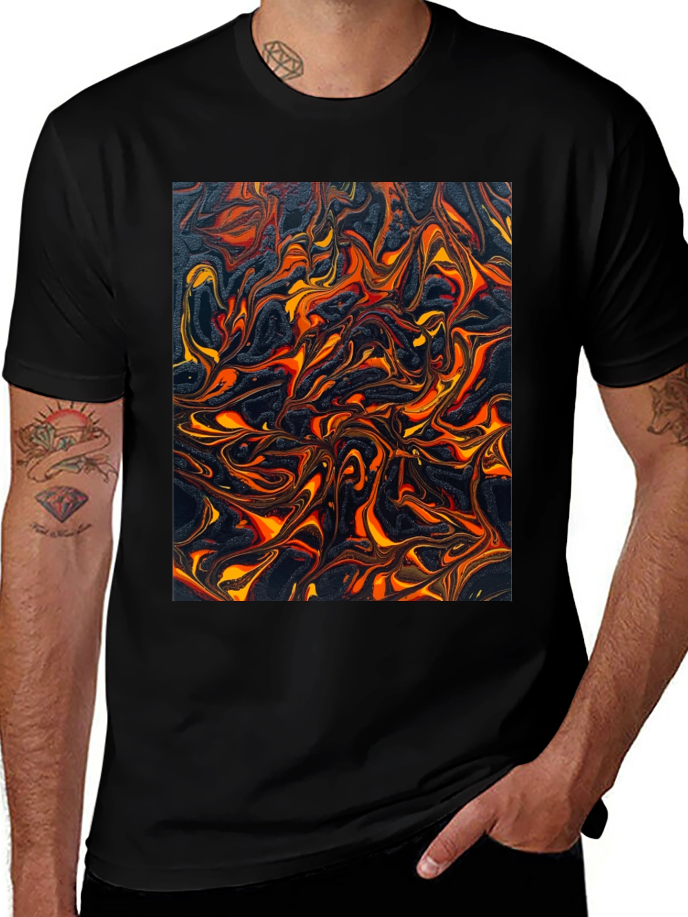 Variant 27 of Lava Swirl Graphic Tee - Unique Artistic Design