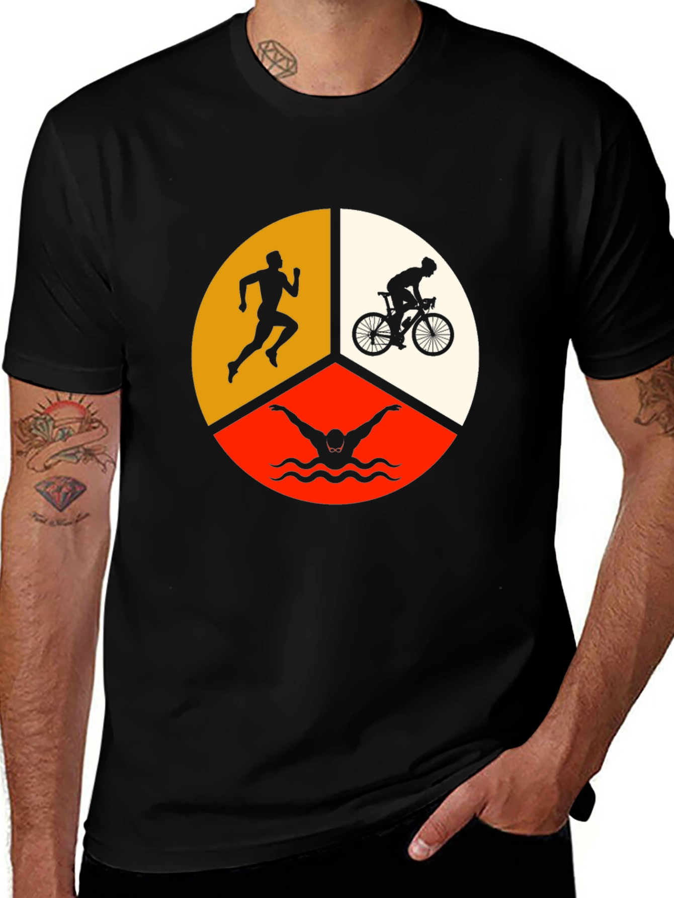 Variant 28 of Triathlon T-Shirt - Run, Bike, Swim