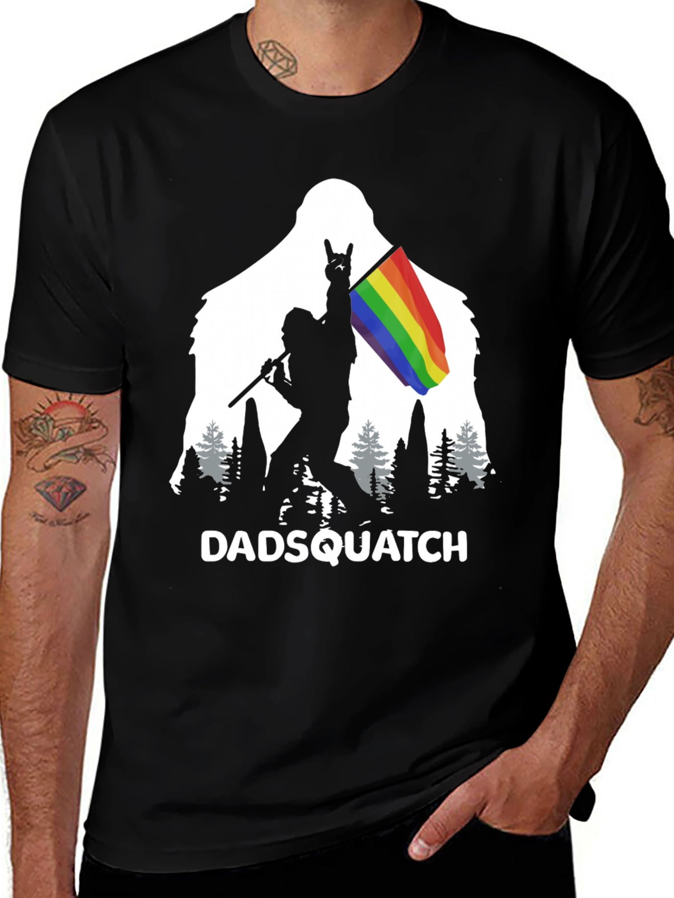 DADSQUATCH Tee - Bigfoot Rainbow Pride!