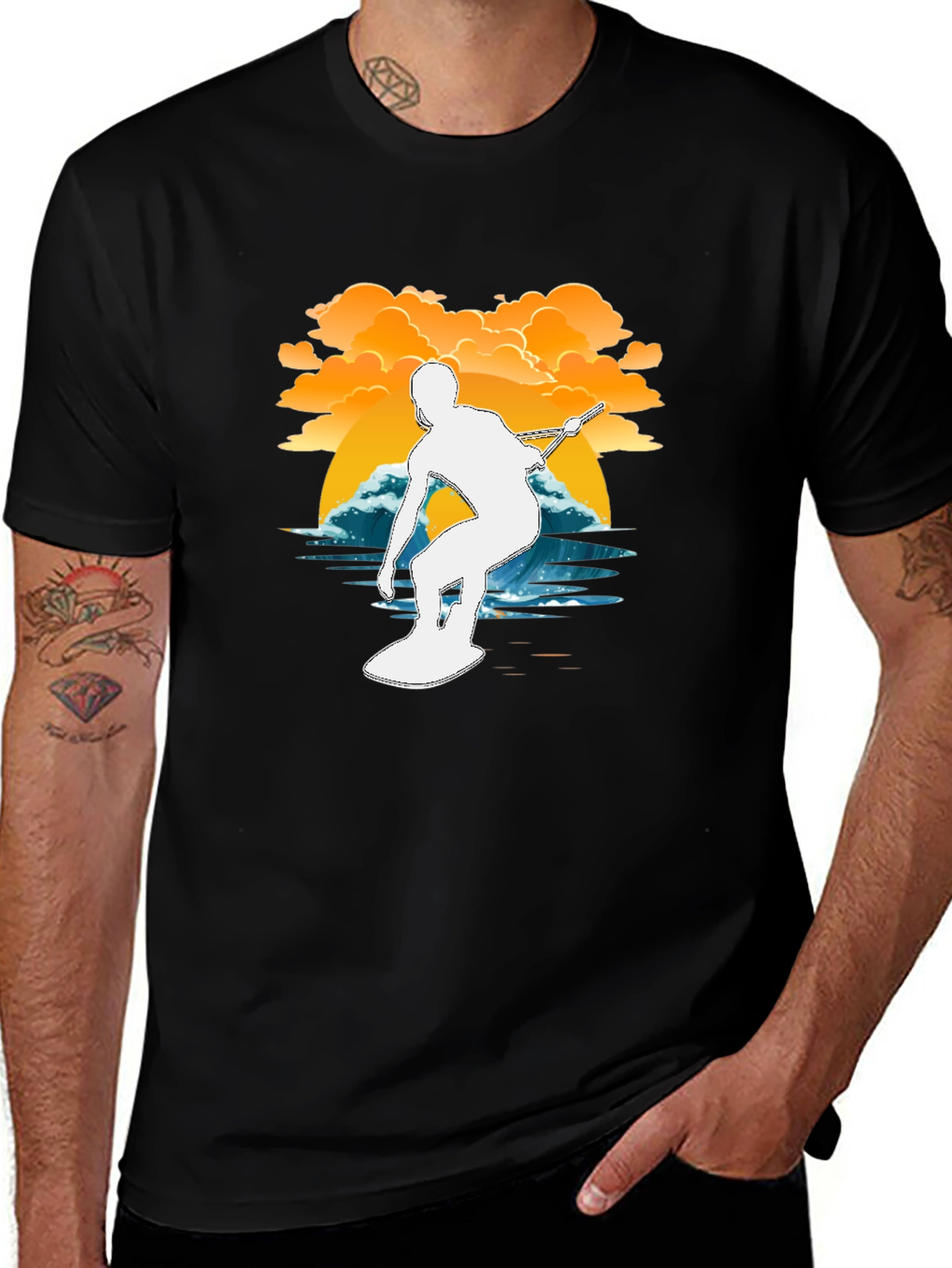 Variant 14 of Sunset Surfer Graphic Tee
