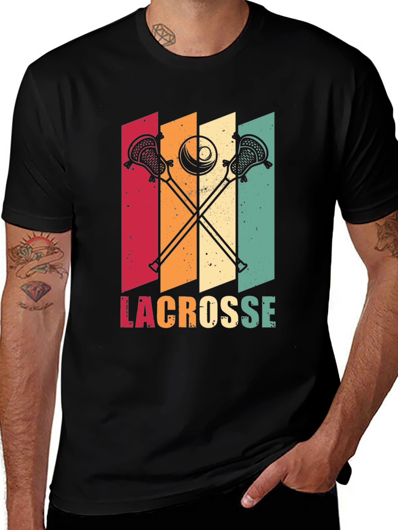 Variant 23 of Retro Lacrosse T-Shirt - Vintage Style Design