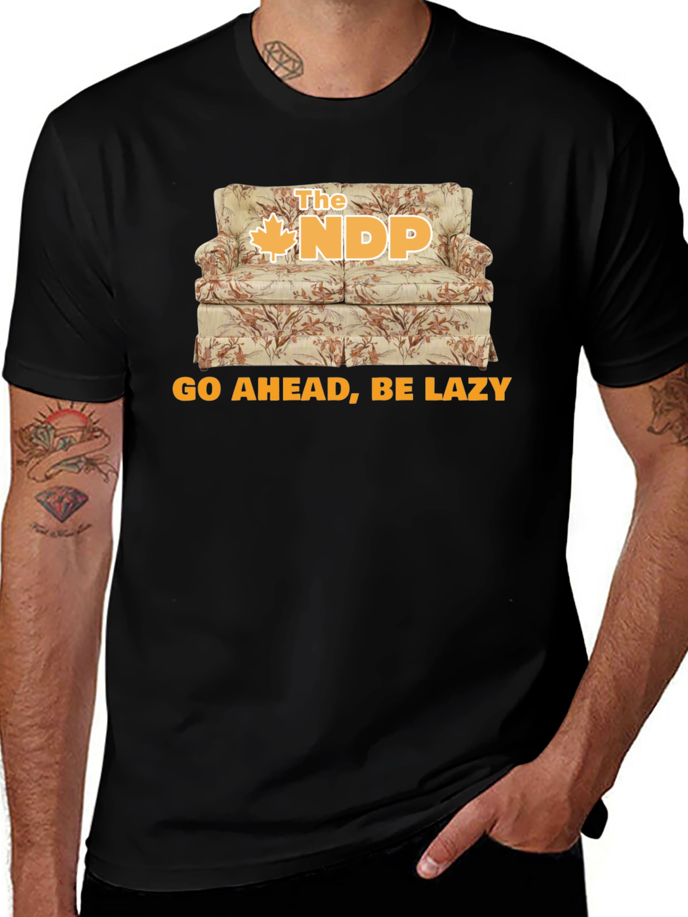 The NDP Go Ahead, Be Lazy Couch Shirt