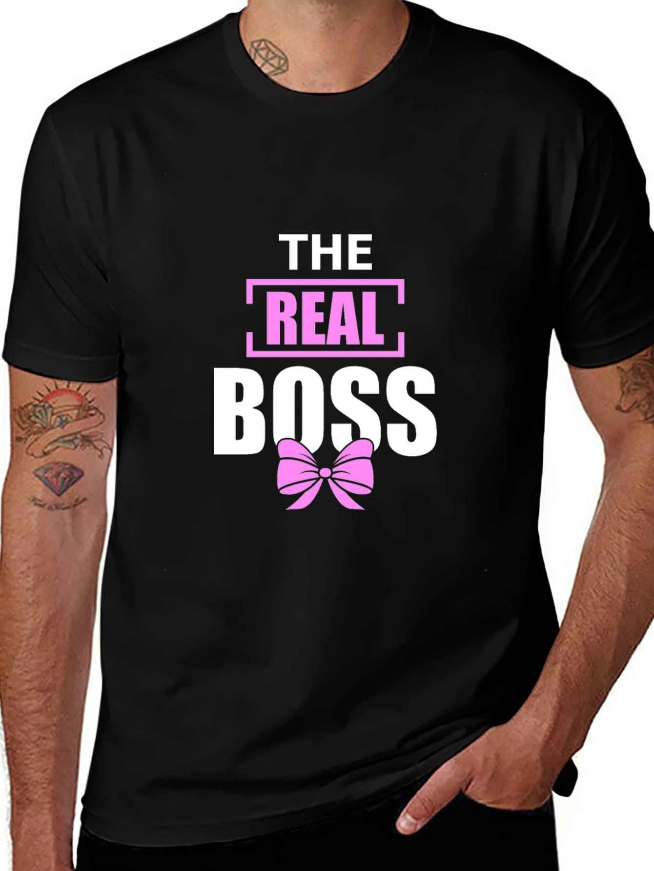 Variant 2 of The Real Boss T-Shirt with Bow
