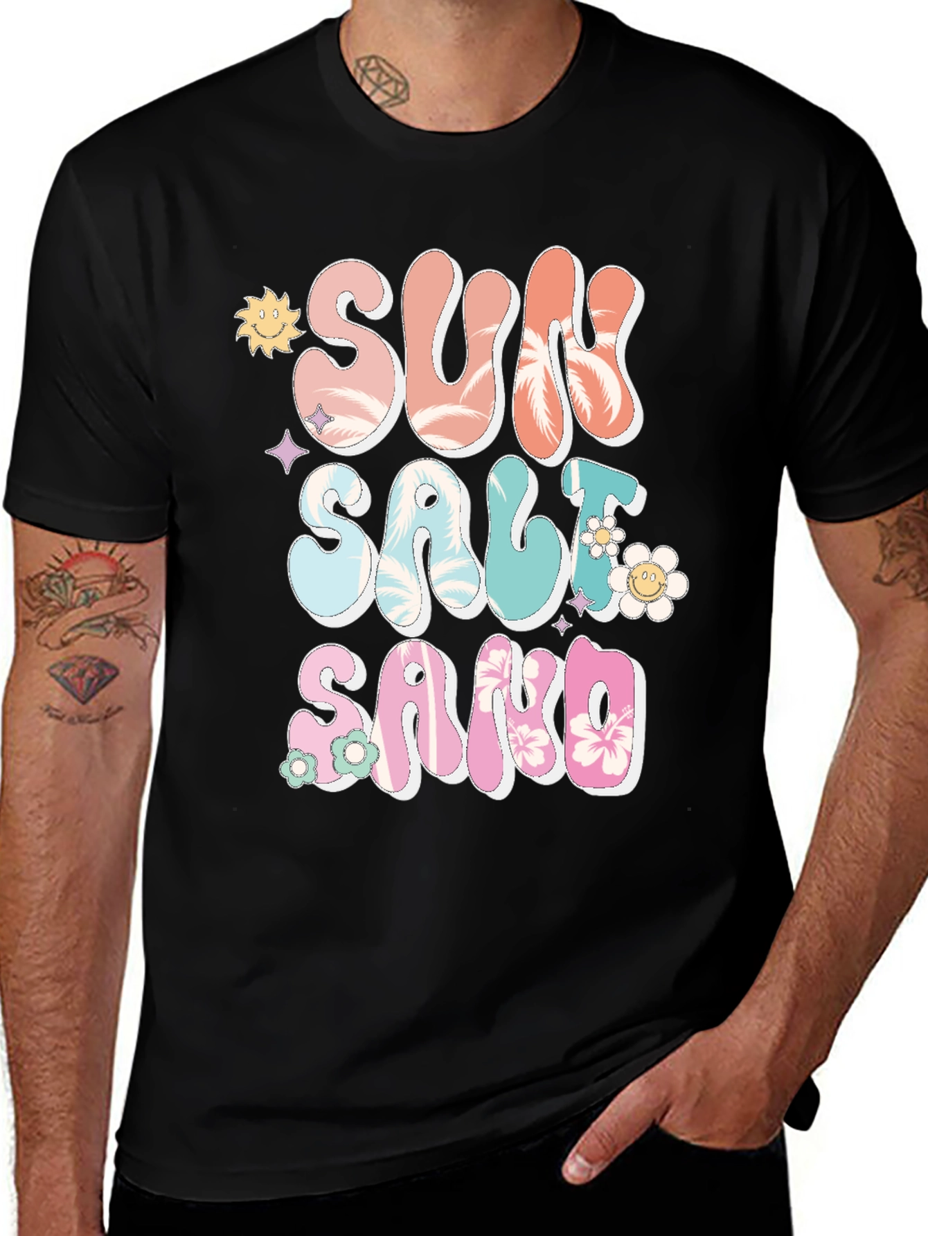 Variant 9 of Sun Salt Sand Graphic Tee - Relaxed Vacation Style