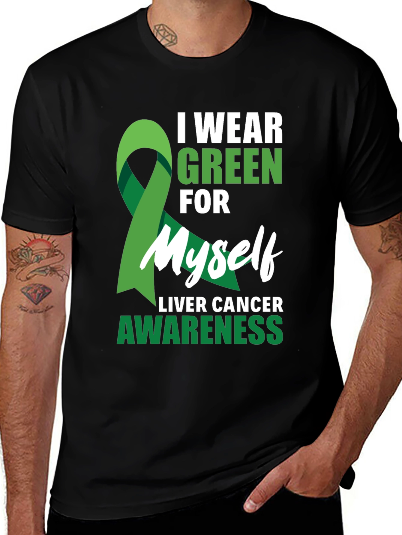 Green Ribbon Liver Cancer Awareness T-Shirt