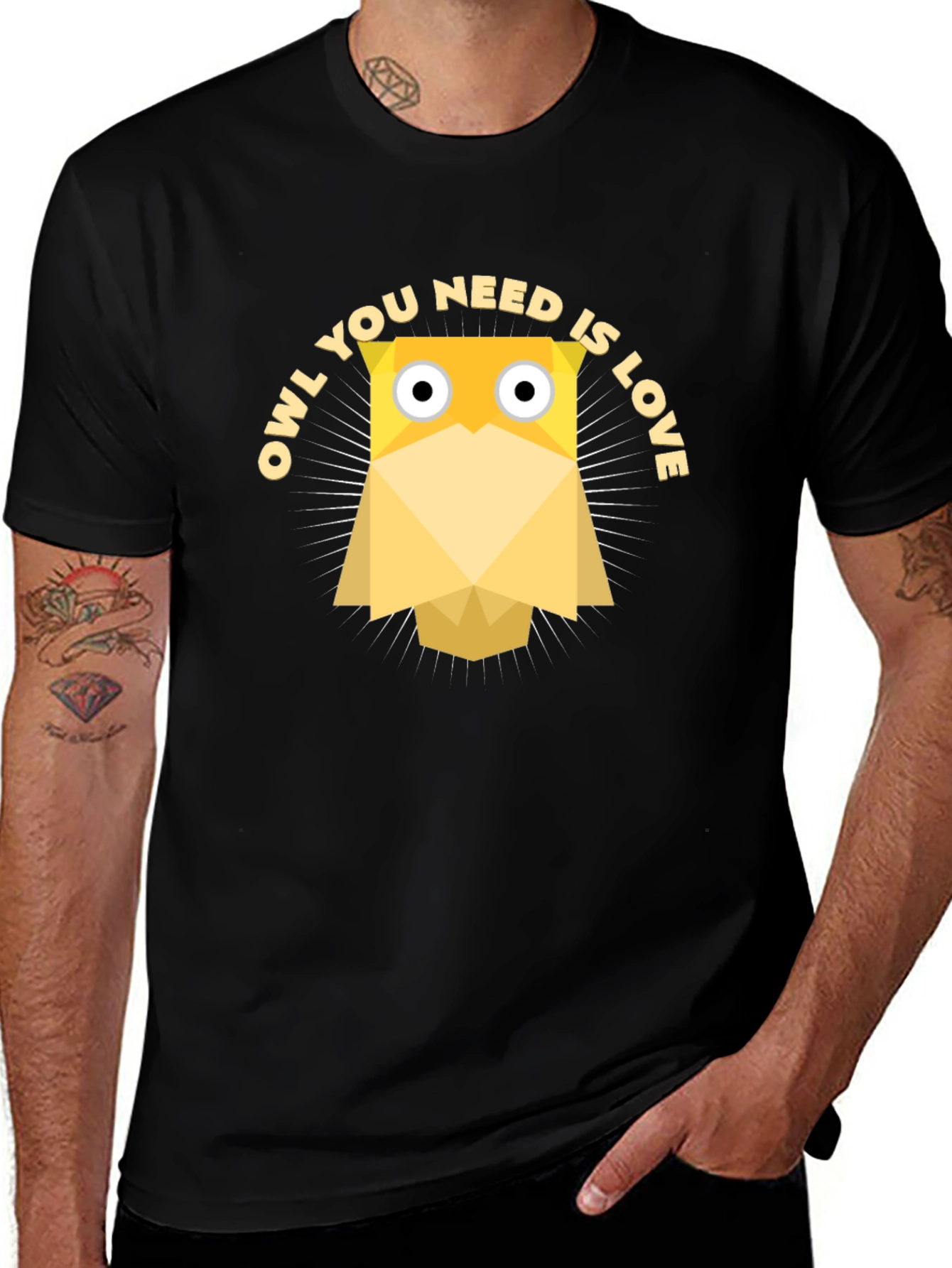Variant 24 of Owl You Need Is Love T-Shirt - Black Graphic Tee